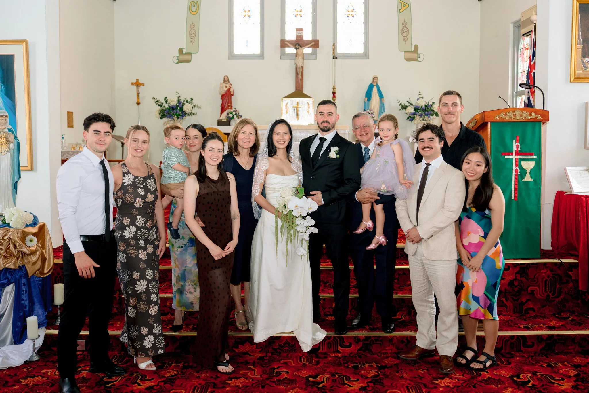 Family group portrait St Cecilia’s Church Wyong