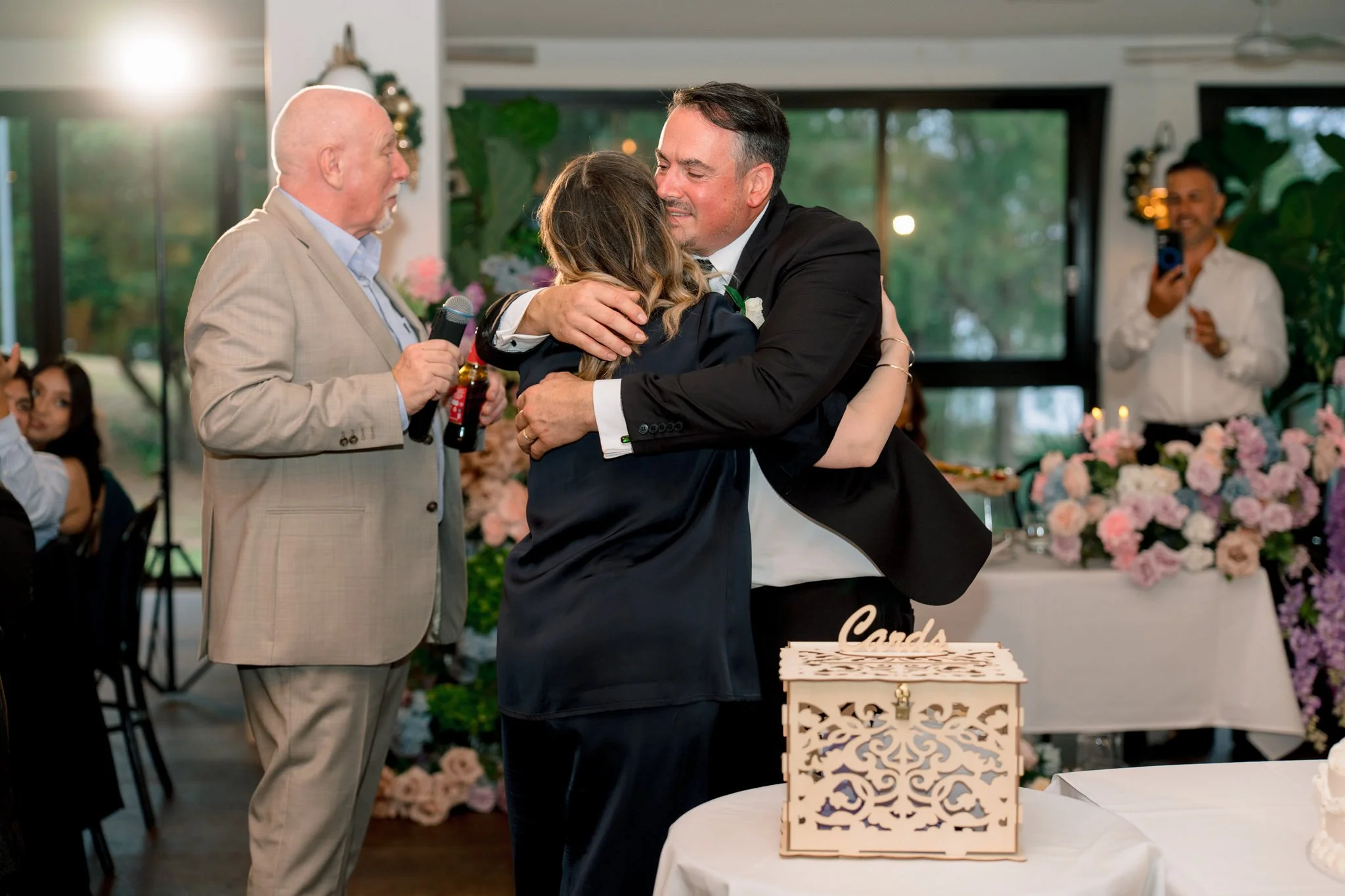 Emotional wedding moment at Angelo’s Cabarita