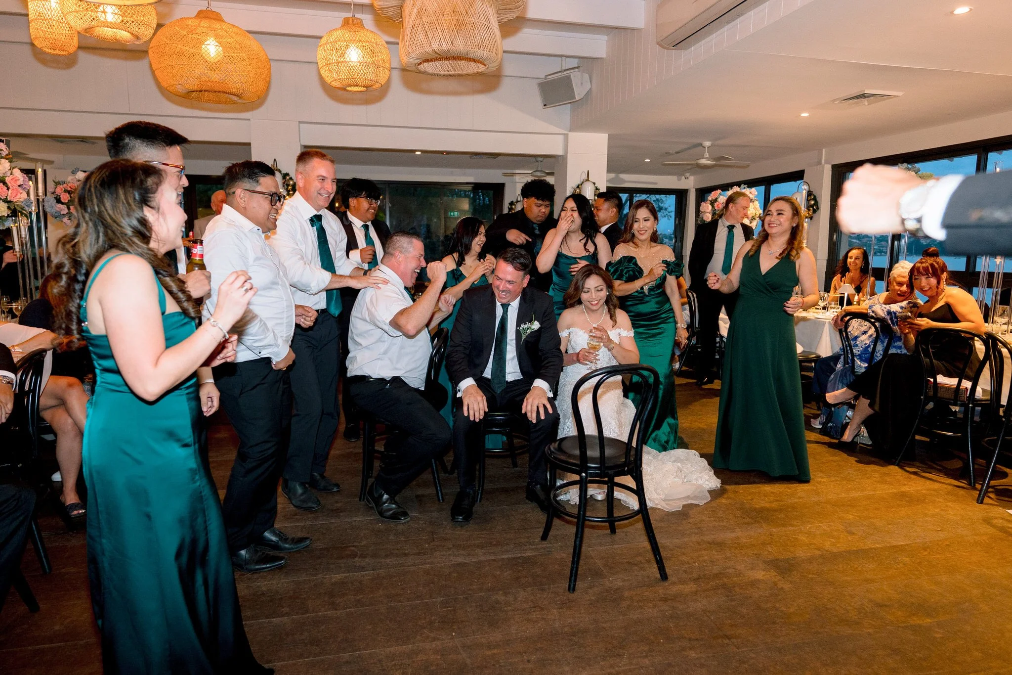 Angelo’s Cabarita wedding reception fun