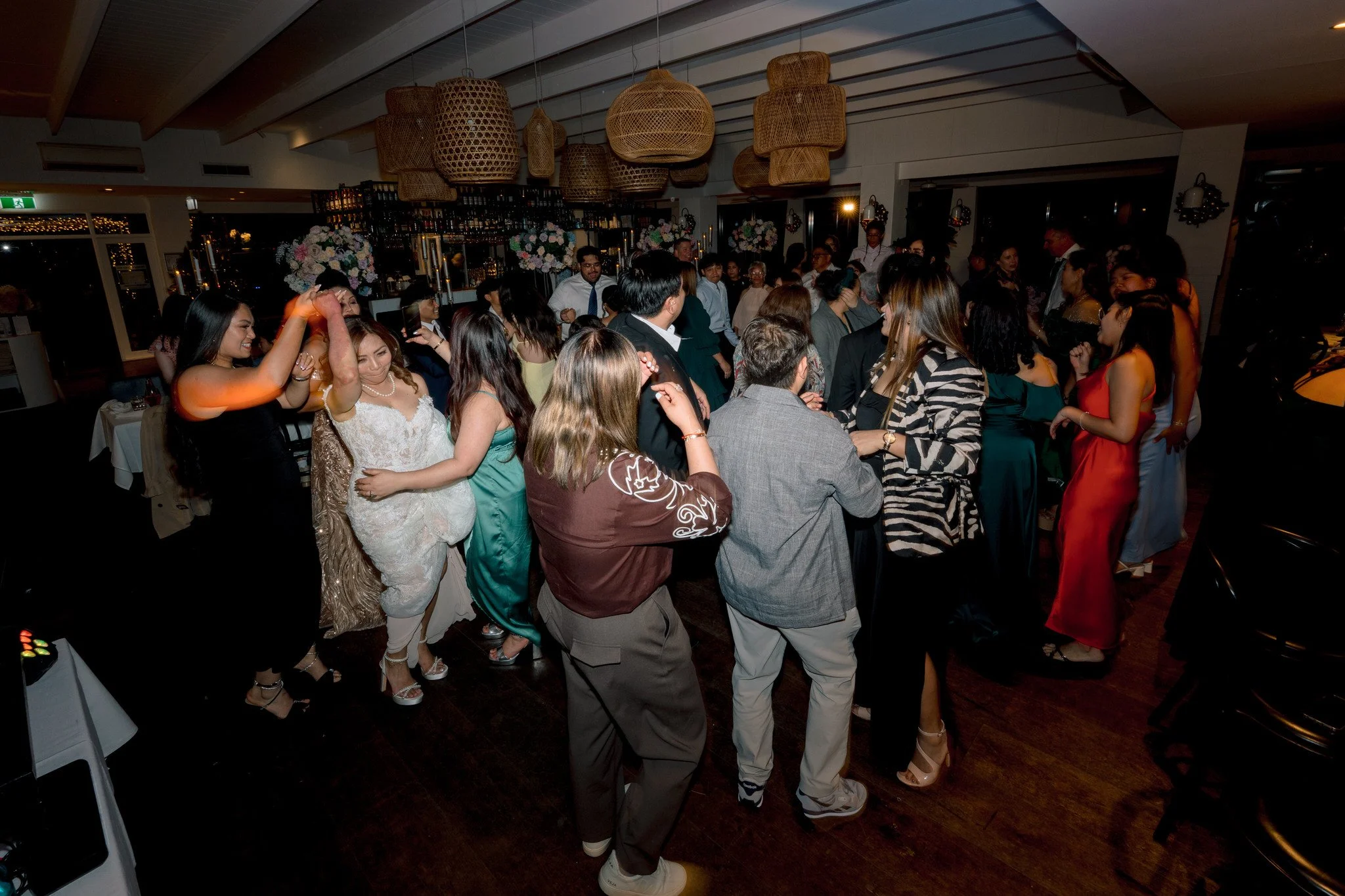 Wedding party dancing Angelo’s Cabarita
