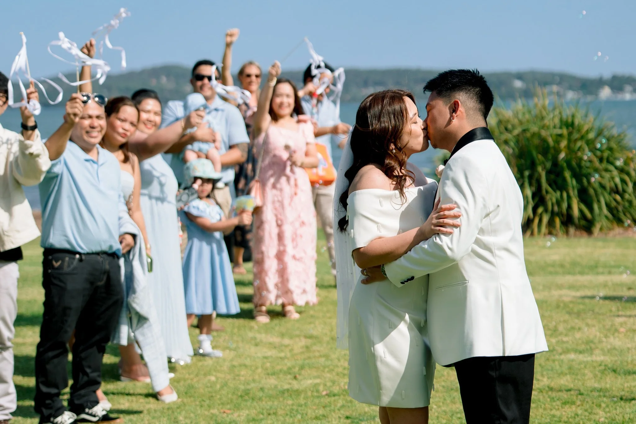 Speers Point Park Wedding Celebration Kiss