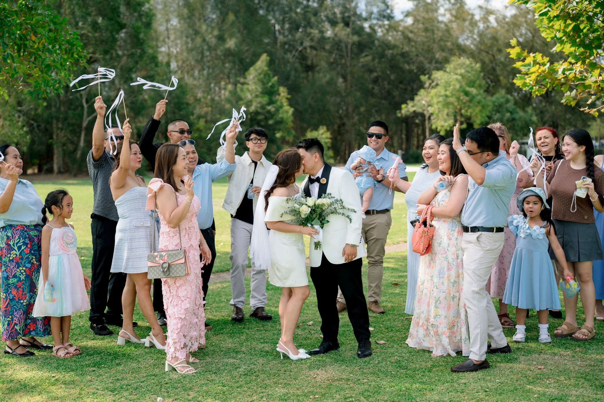 Speers Point Park Wedding Bubble Exit