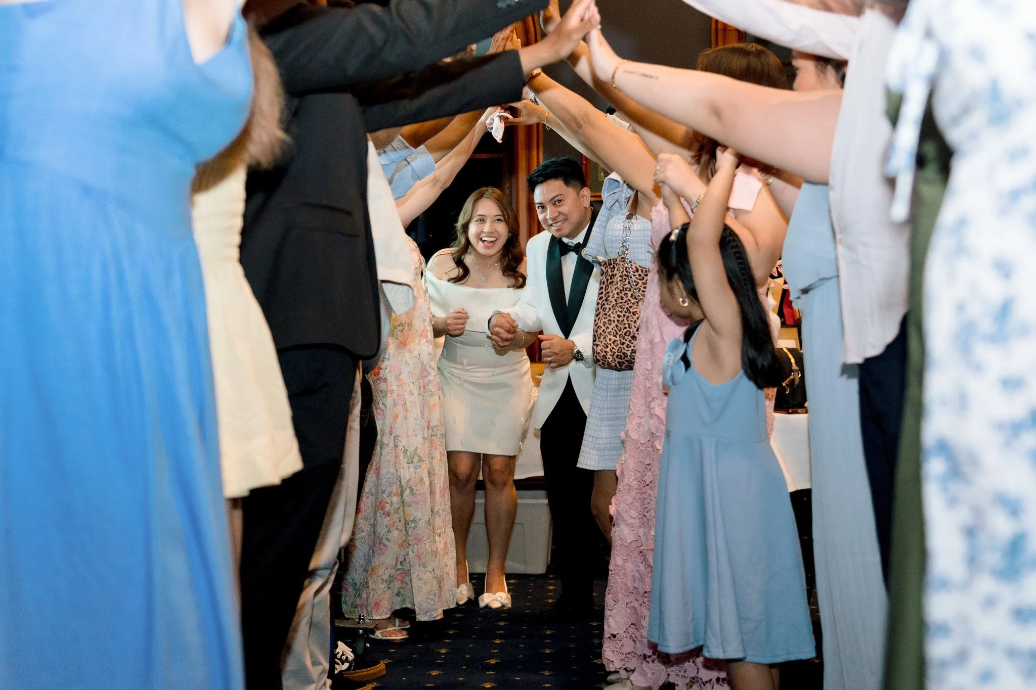 Wedding dance tunnel at Customs House Hotel
