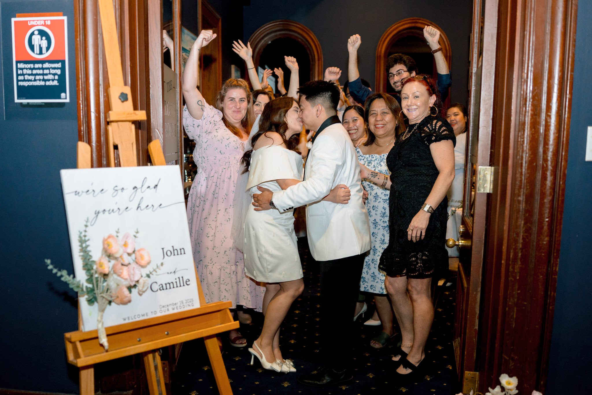 Wedding exit celebration at Customs House Hotel