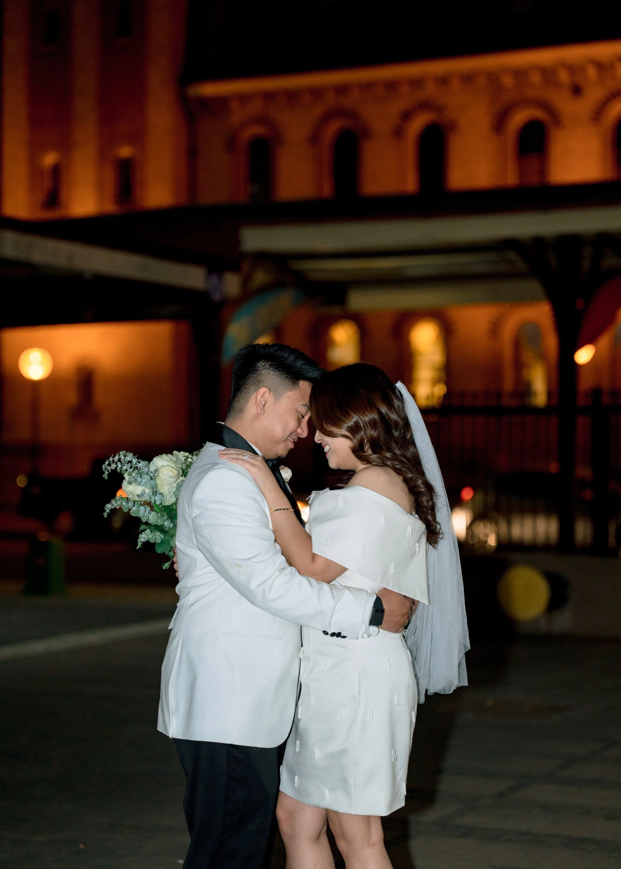 Newcastle night wedding portrait