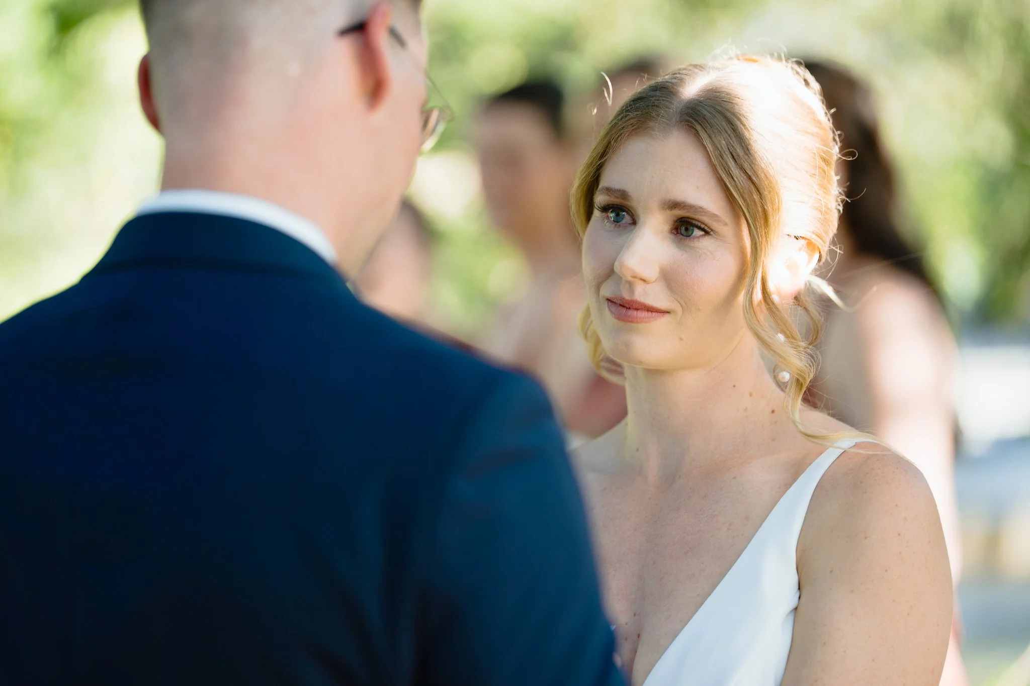 Bride emotional ceremony vows Hunter Valley Gardens