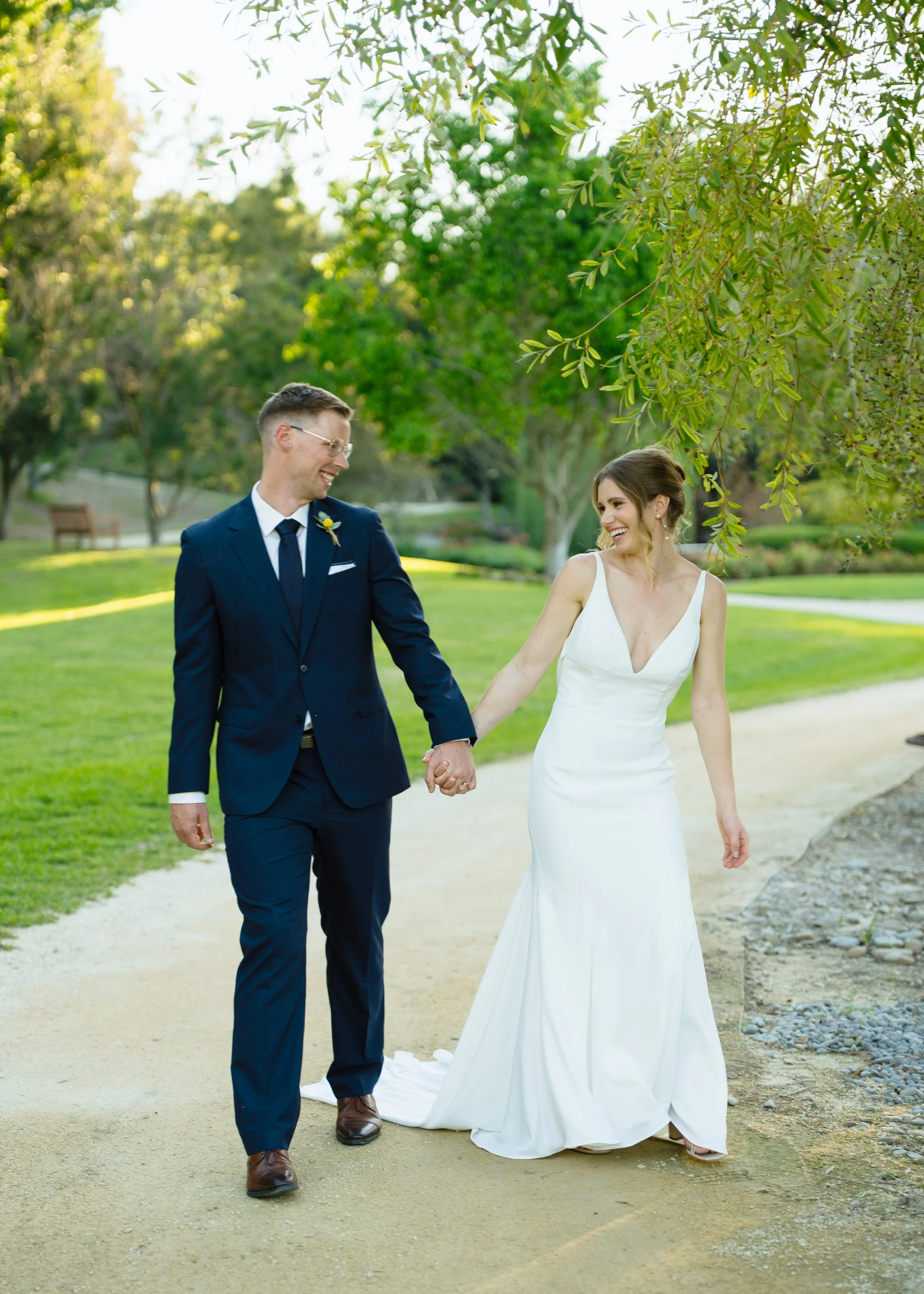 Couple Walking Close Hunter Valley Wedding