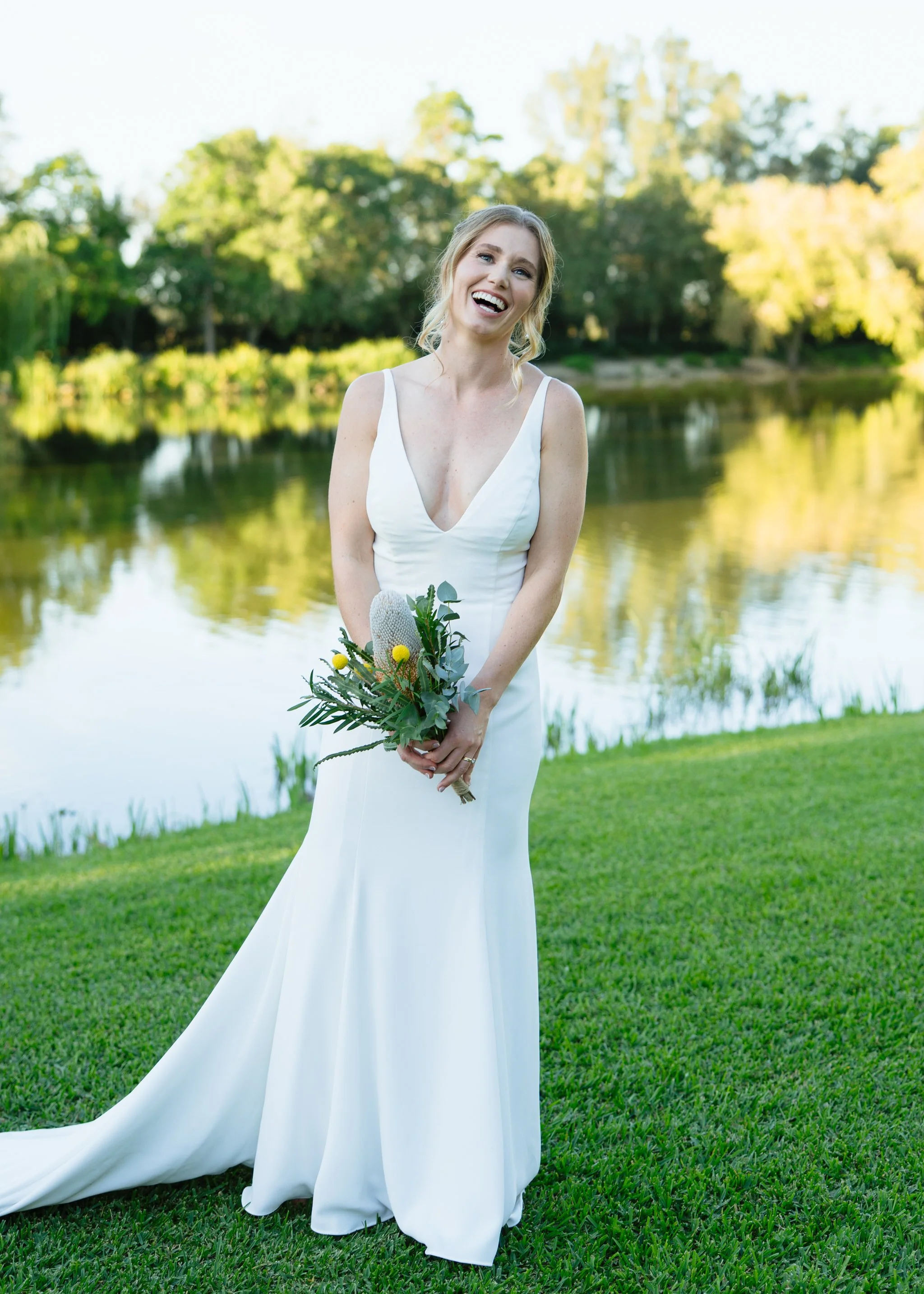 Bride Portrait Hunter Valley Gardens Lake