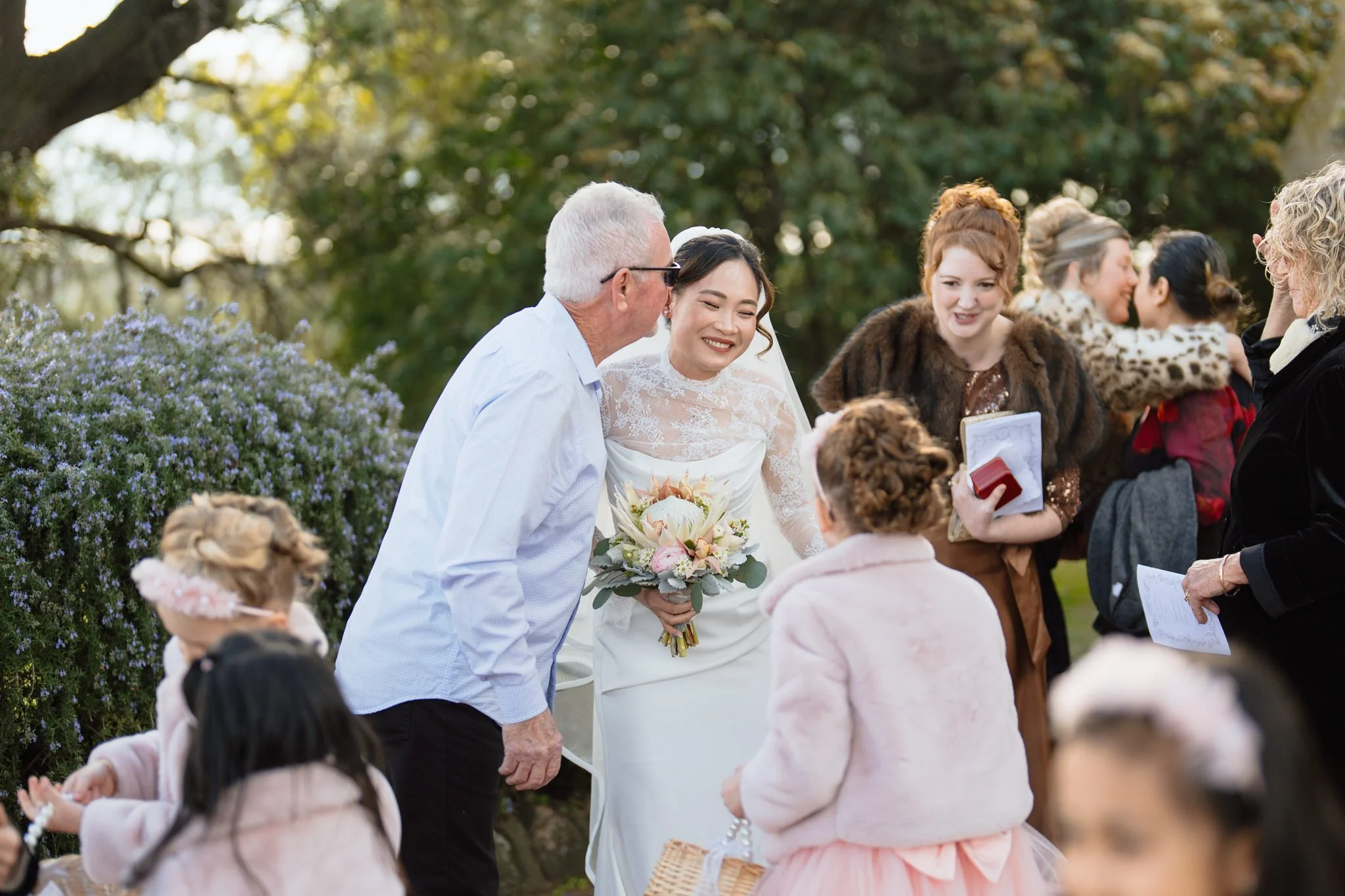 Bride Greeting Guests After Merriwa Wedding