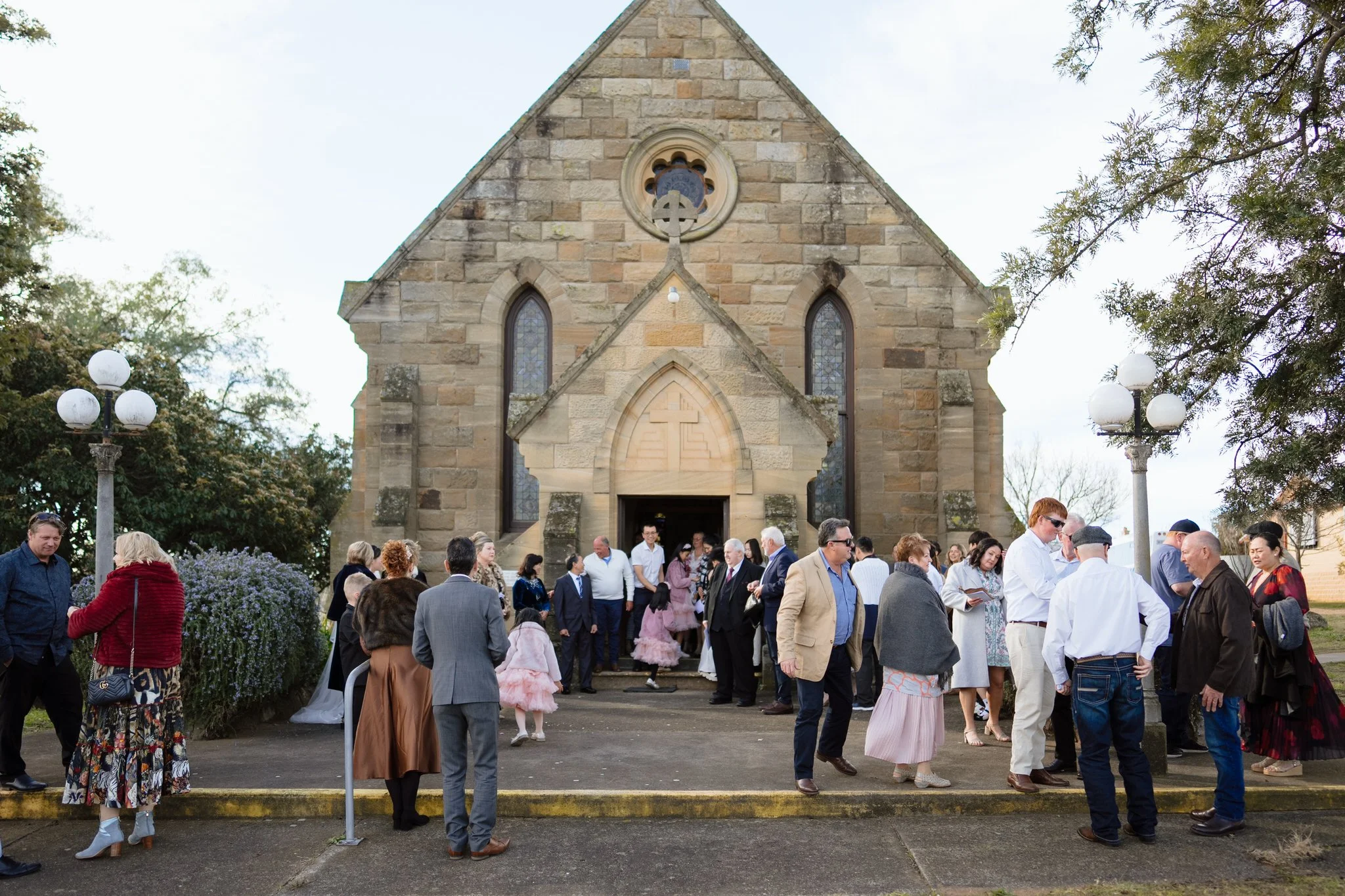Wedding Guests Outside Merriwa Catholic Church