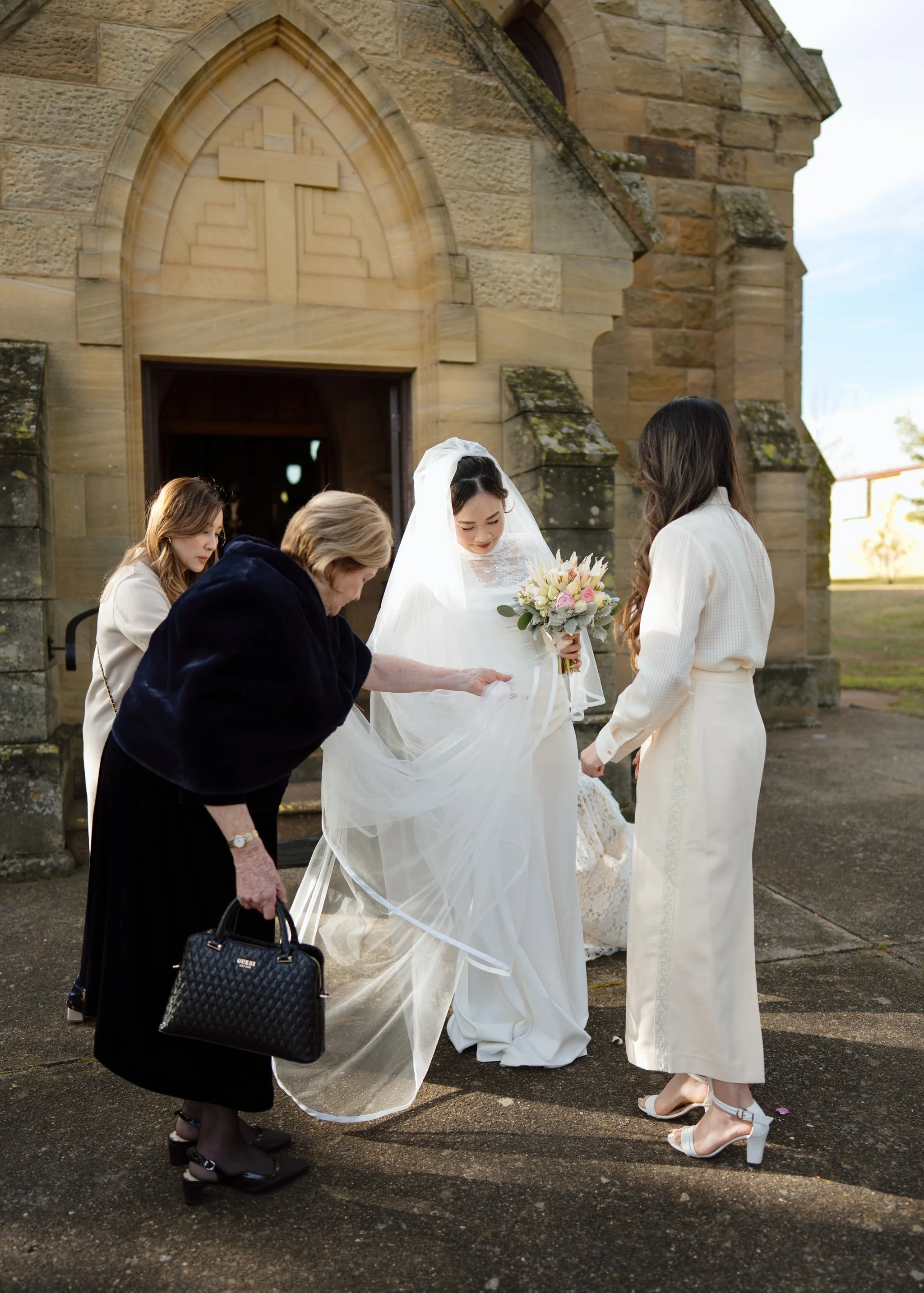 Bride Outside Merriwa Catholic Church