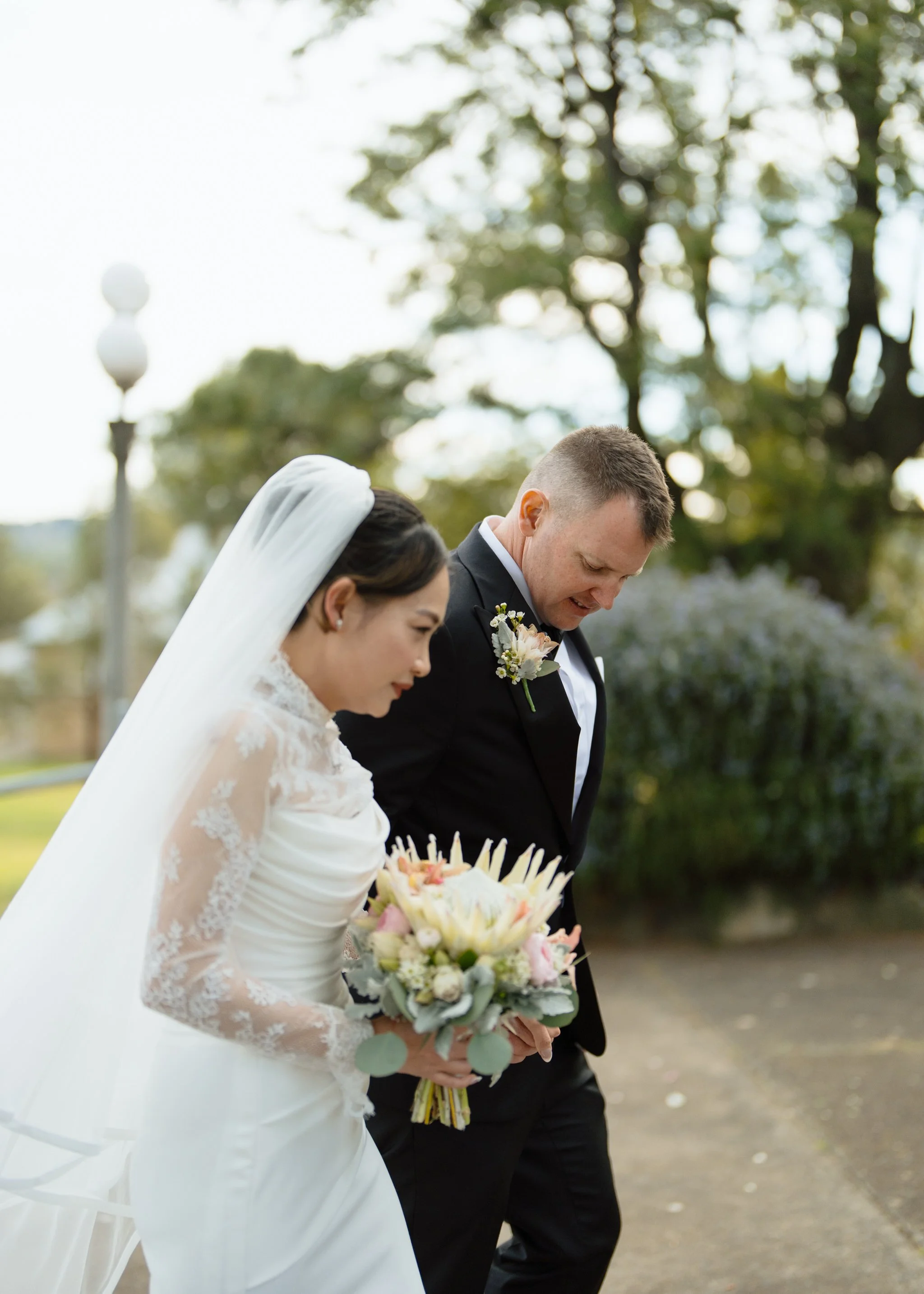 Candid Wedding Portrait at Merriwa Catholic Church