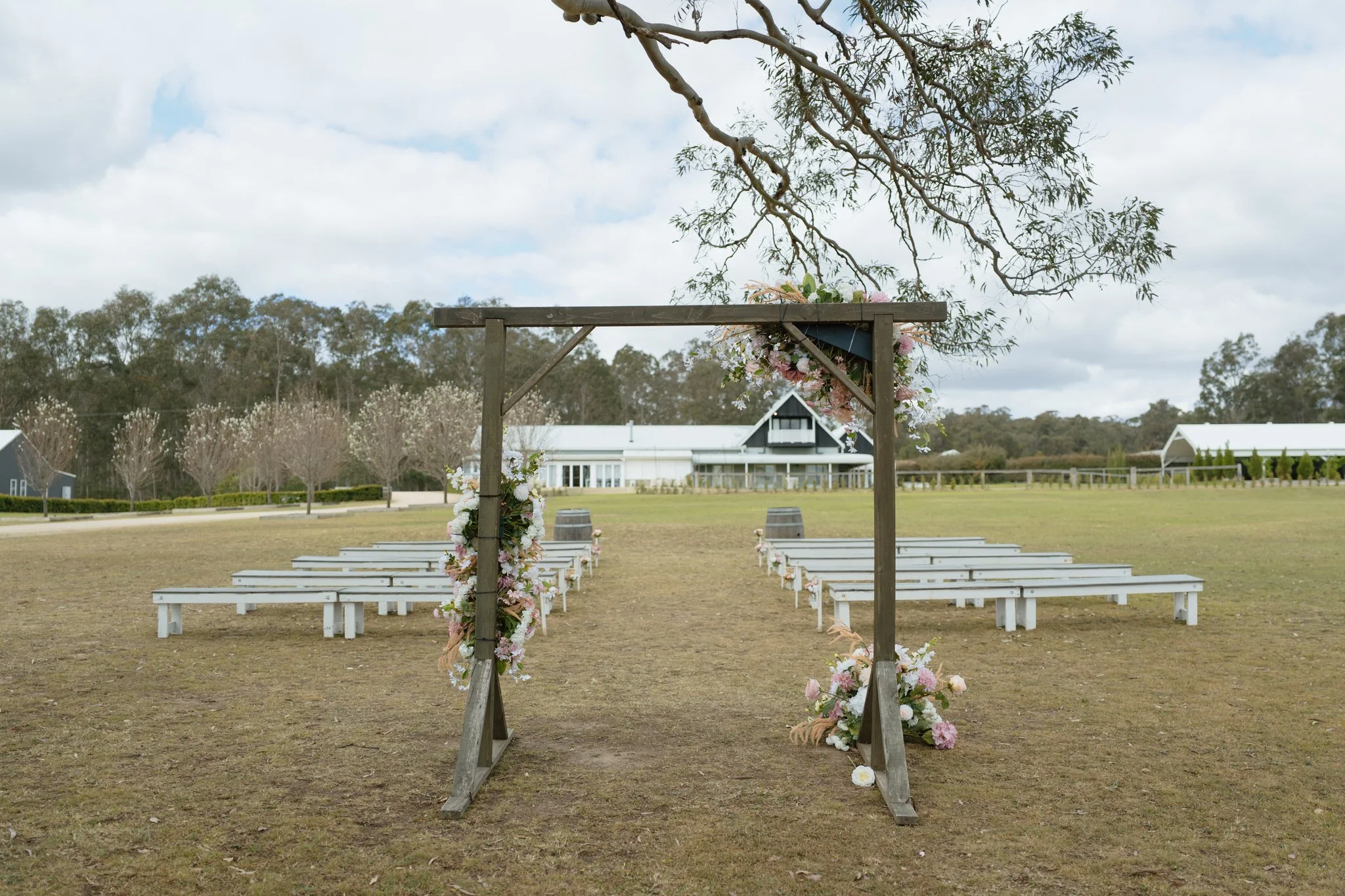 Floral Wedding Arbour at Squire's Vineyard