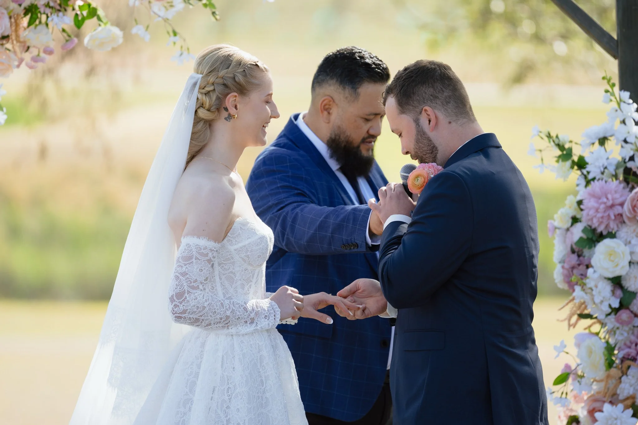 Wedding Ring Exchange at Squire's Vineyard