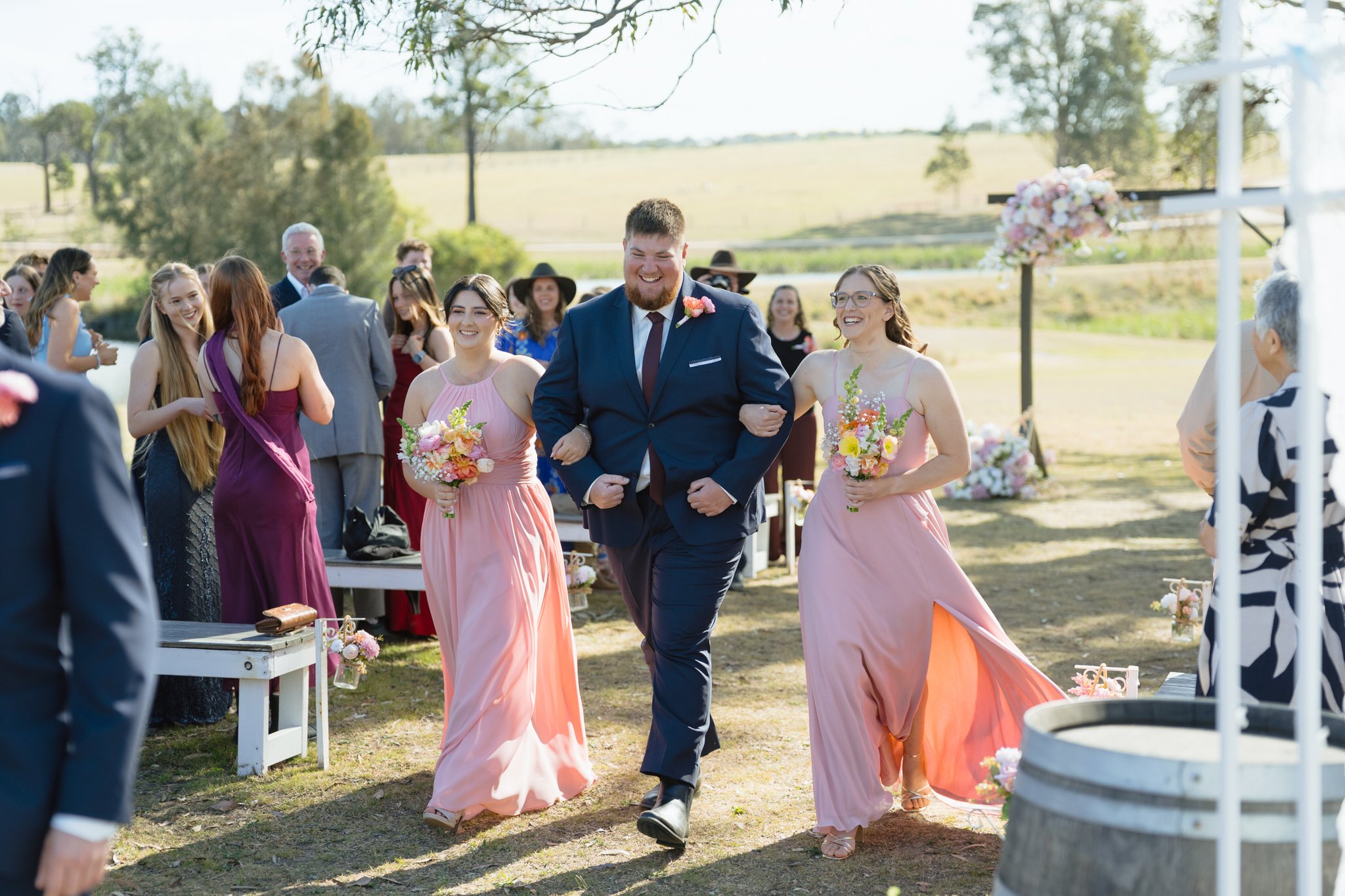 Bridal Party Walking Down the Aisle