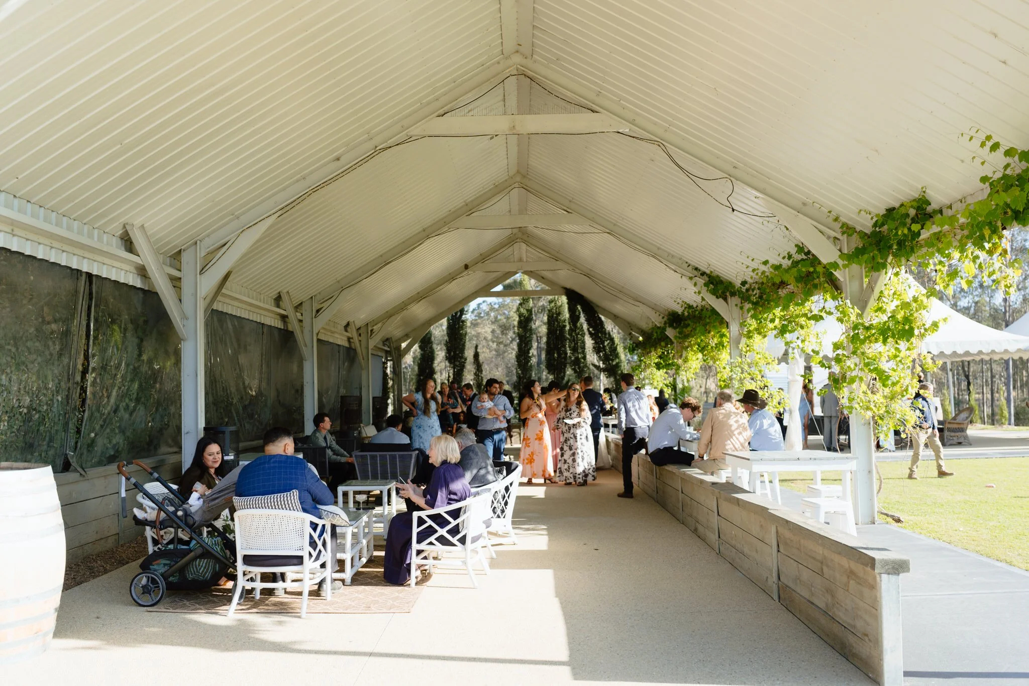 Guests Relaxing in the Pavilion