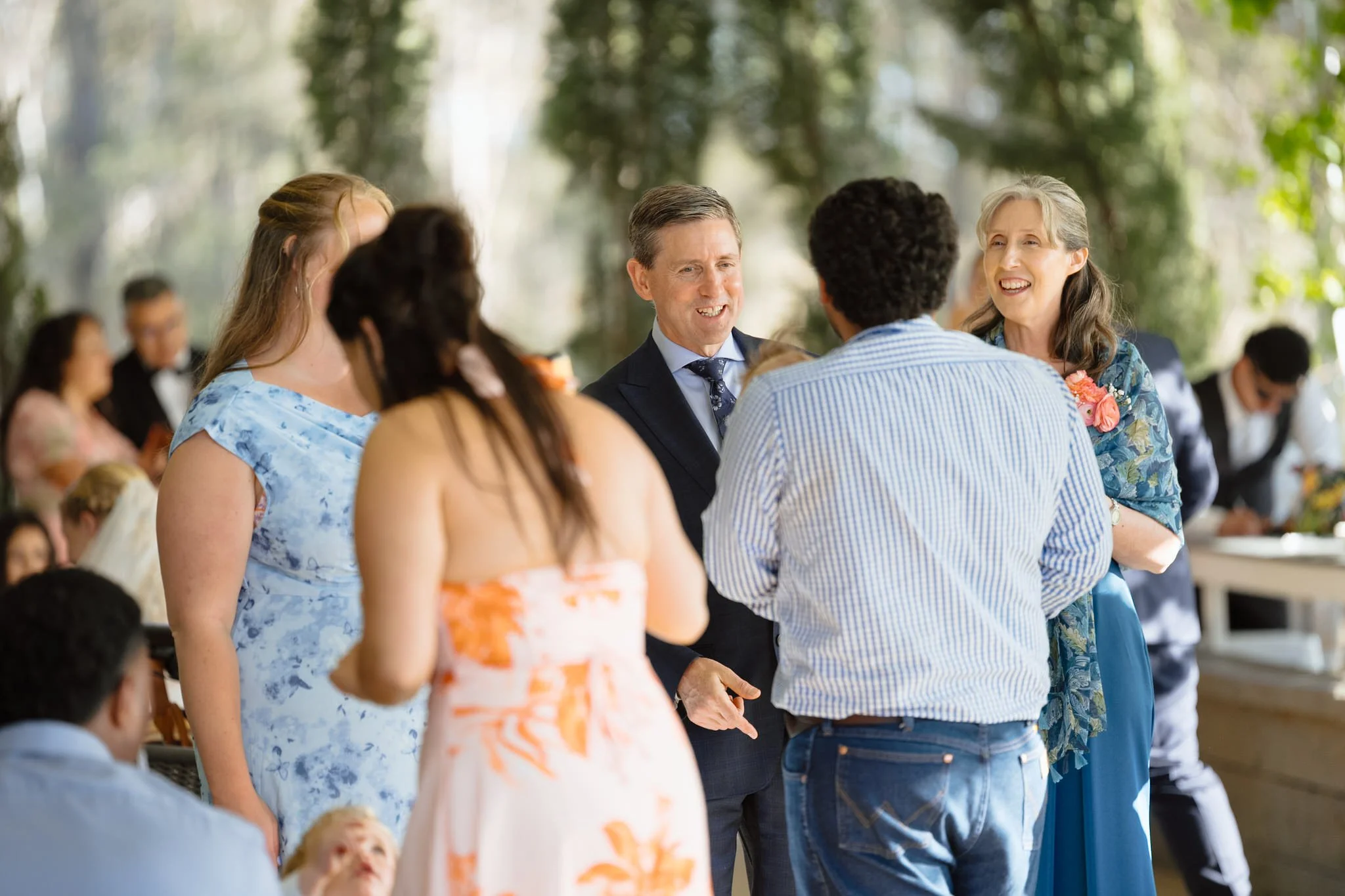 Wedding Guests Sharing a Conversation