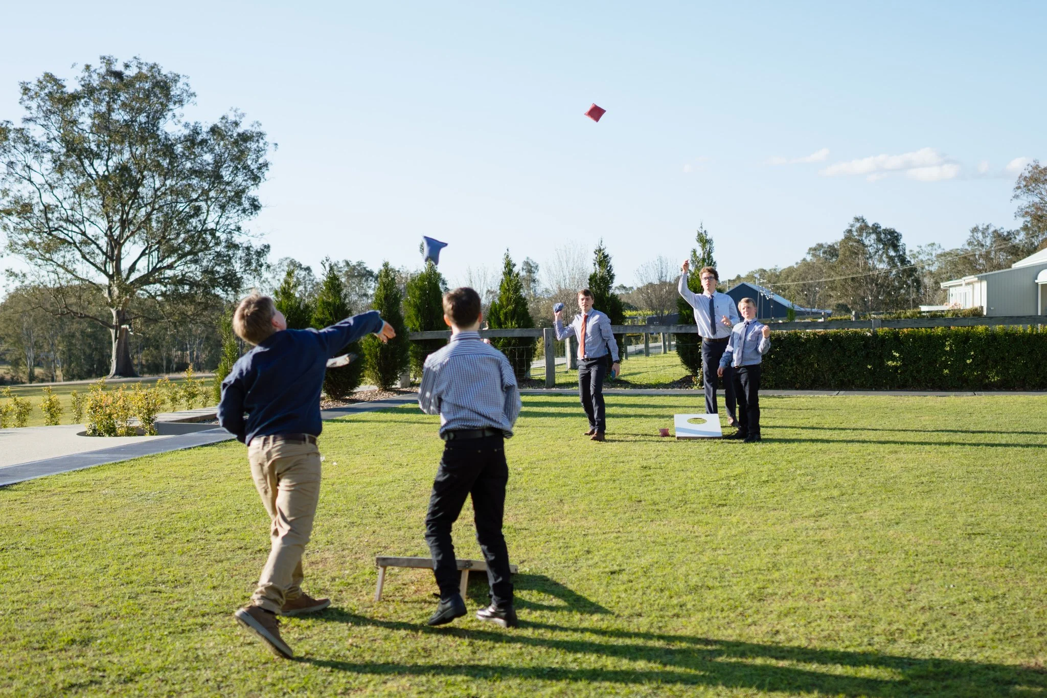 Beanbag Toss on the Wedding Lawn