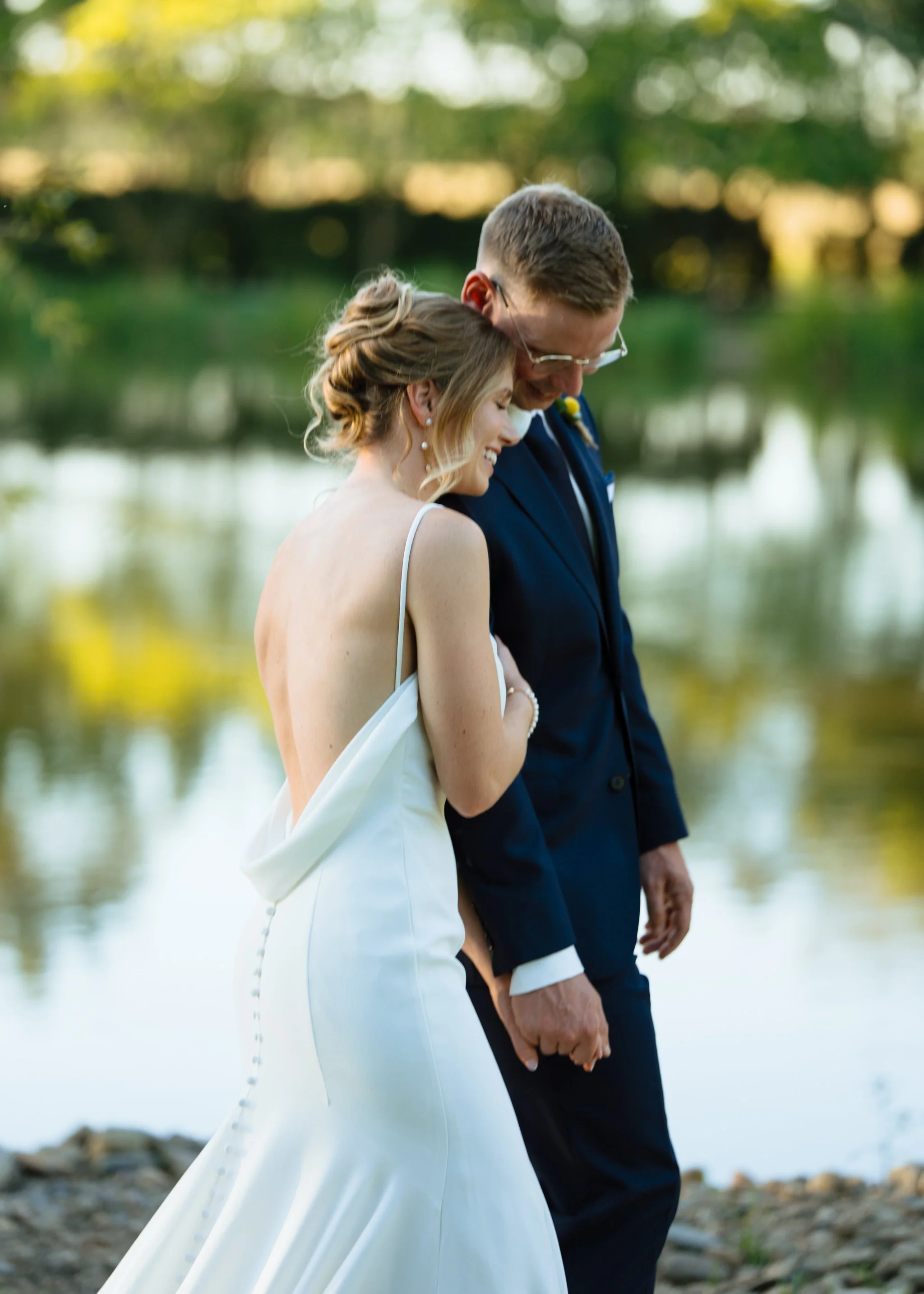 Couple sharing a candid moment during engagement photography session in Hunter Valley Gardens