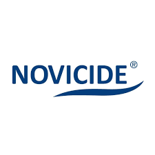 NOVICIDE logo with blue text and a swoosh underneath