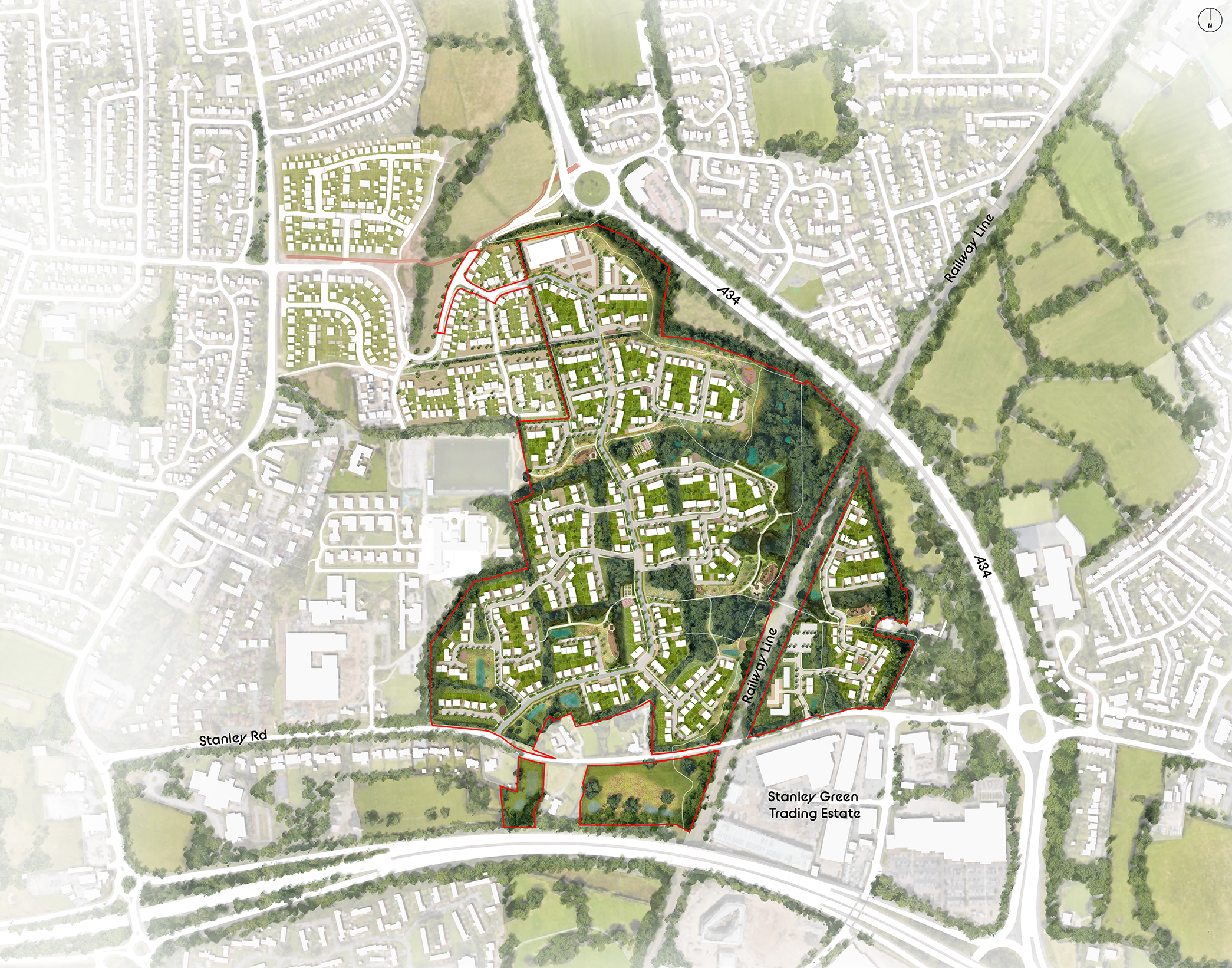 masterplan for landscape led residential development