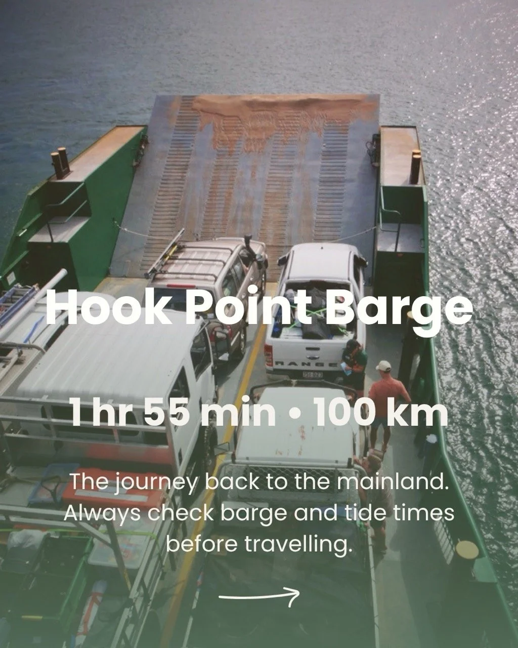 Hook Point Manta Ray Inskip barge K'gari travel times