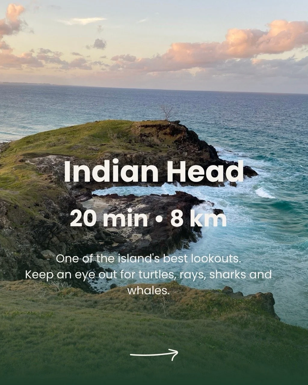 Indian Head orchid beach k'gari travel distance