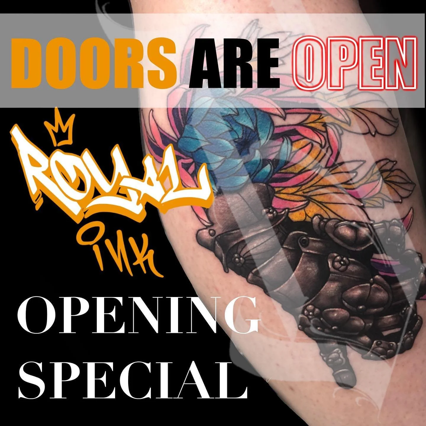 Royal ink has moved and the doors are open for business. Having a opening special to celebrate the new chapter in royal inks journey.  Don&rsquo;t miss out on a limited-time offer 🔥🔥💥🖊️ Swipe for more  DM me for info  #openingspecials #tattooshop