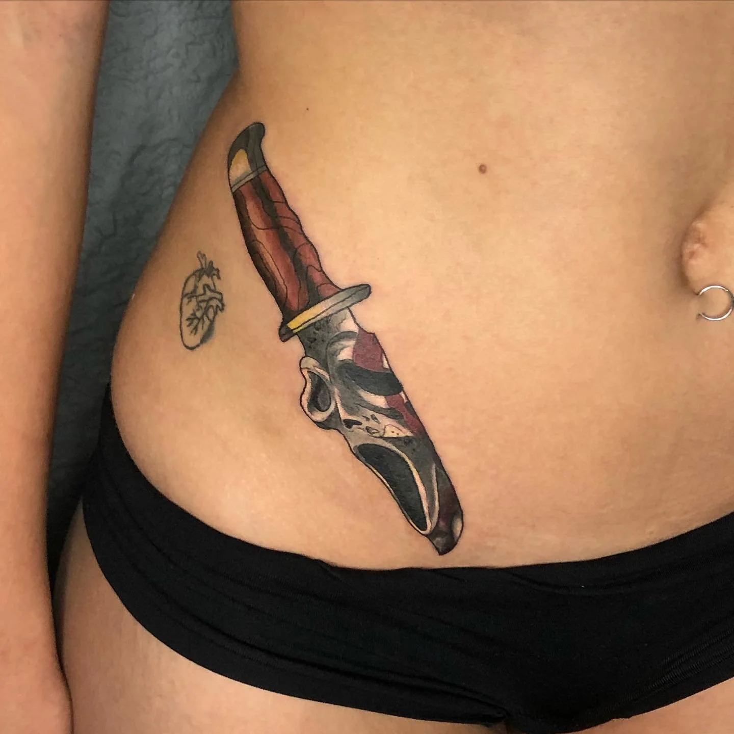 Ghostface.  #horrortattoo #neotraditional #halloweenspecial #halloweentattoo #halloweenflash #tattoo #ink #colourtattoo @tattooedkingsaftercare @salvage_cartridge_za @royalink_sa