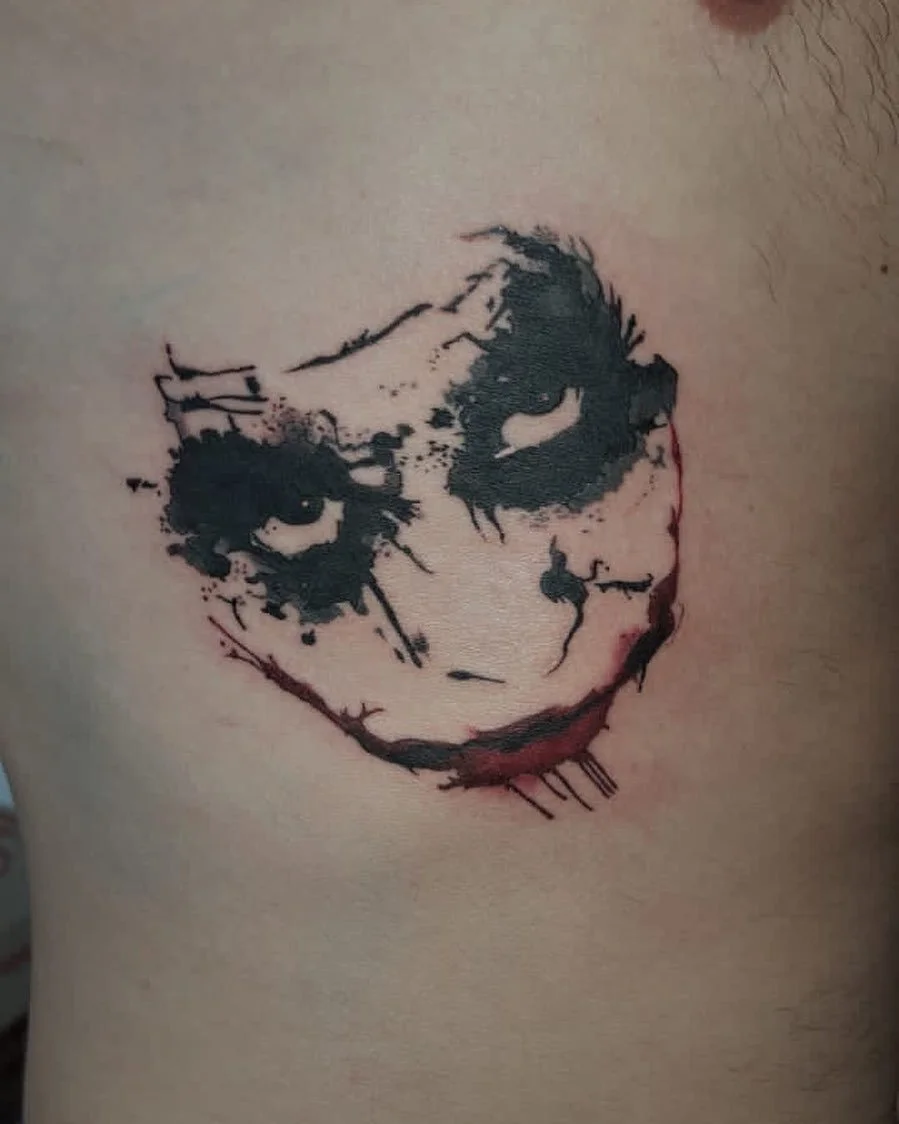 Heath Ledger Joker on the ribs&spades;️🃏

#tattoo #joker #heathledger #colourtattoo #linework