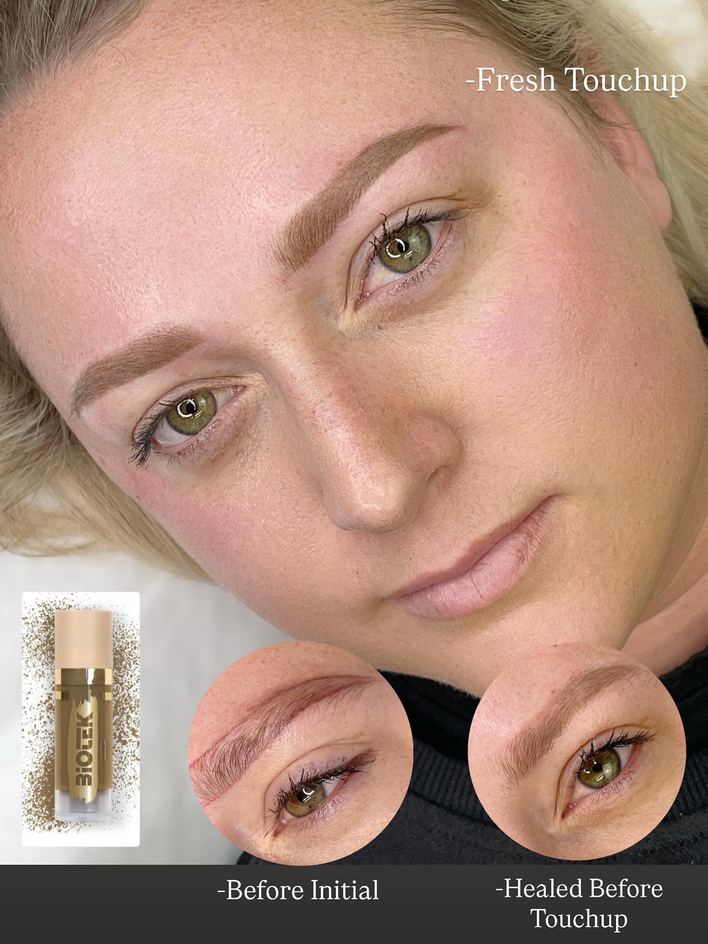 Every set of brows tells a story. 

This client&rsquo;s journey shows the stages of bespoke artistry: before her first session, healed, and now freshly touched up. Each step is tailored to her natural bone structure and hair growth, creating balance 