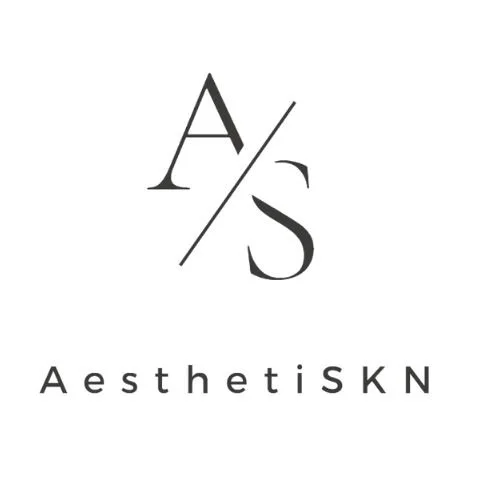 Logo with the letters A and S separated by a diagonal line, followed by the text 'AesthetisKN' in black on a white background.