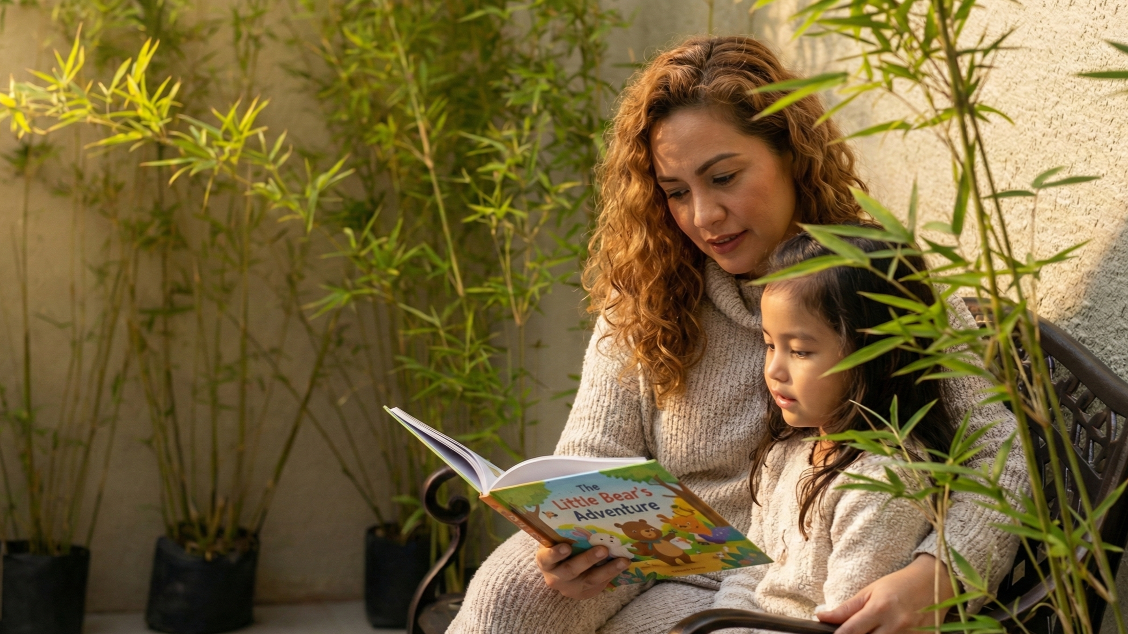 Three children and one adult smiling and swimming in a pool, enjoying a sunny day.