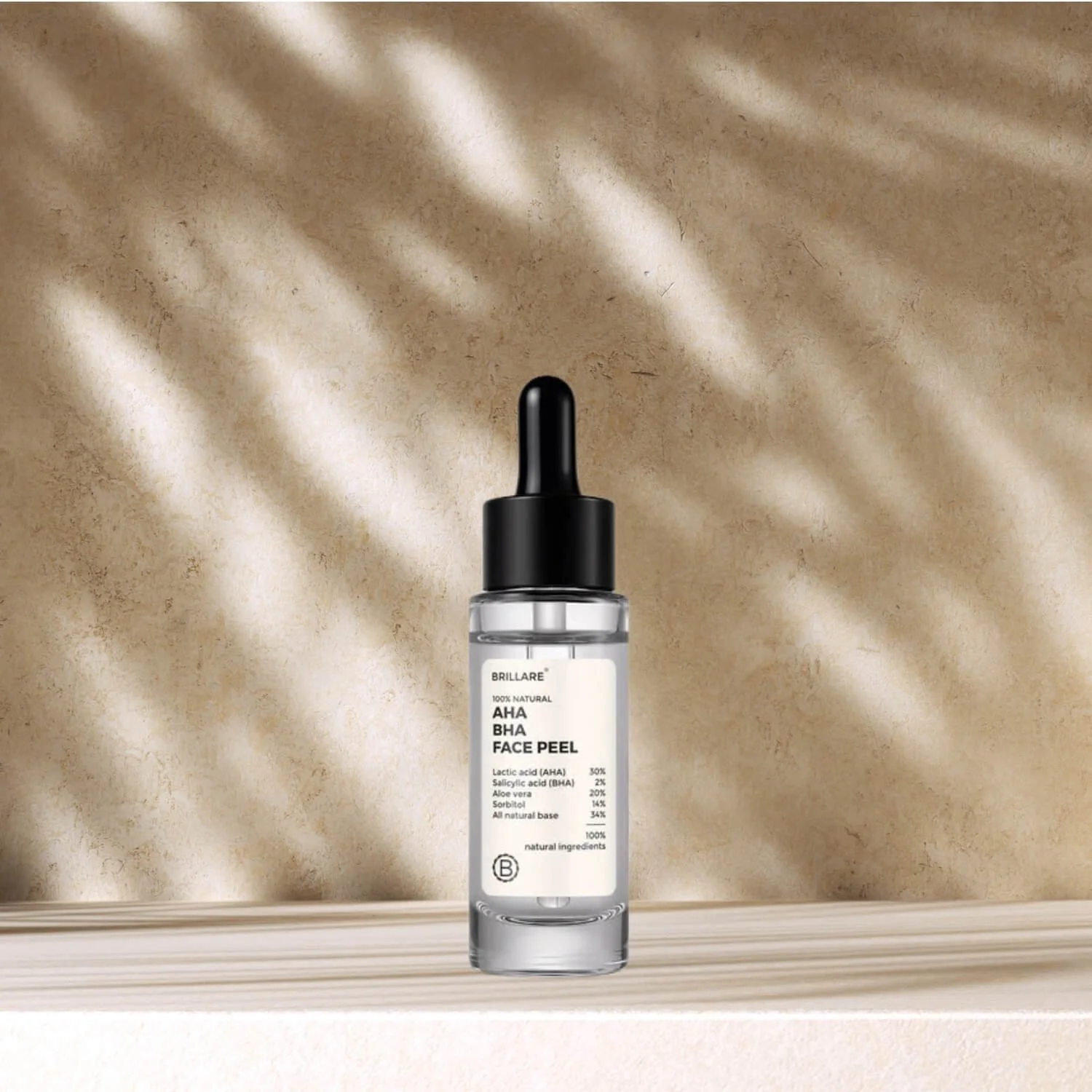 Brillare 100% natural AHA BHA face peel solution with lactic acid and salicylic acid for smoother, glowing skin, 30ml | Sundari Rituals | New Plymouth, NZ