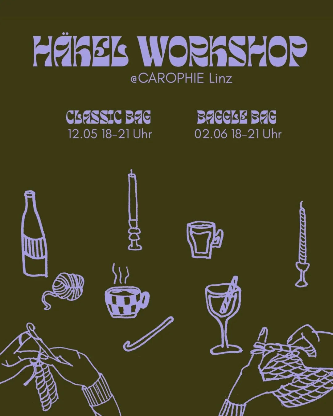 good news 🗞️ es gibt neue Termine f&uuml;r die H&auml;kelworkshops in Linz @hello.carophie ❤️&zwj;🔥 

13.05 Classic Bag 
02.06 Baggle Bag
jeweils von 18-21 Uhr 🕰️ 

i gfrei mi auf eich! 
#h&auml;kelworkshop #h&auml;keltasche #crochetyourownbag #li