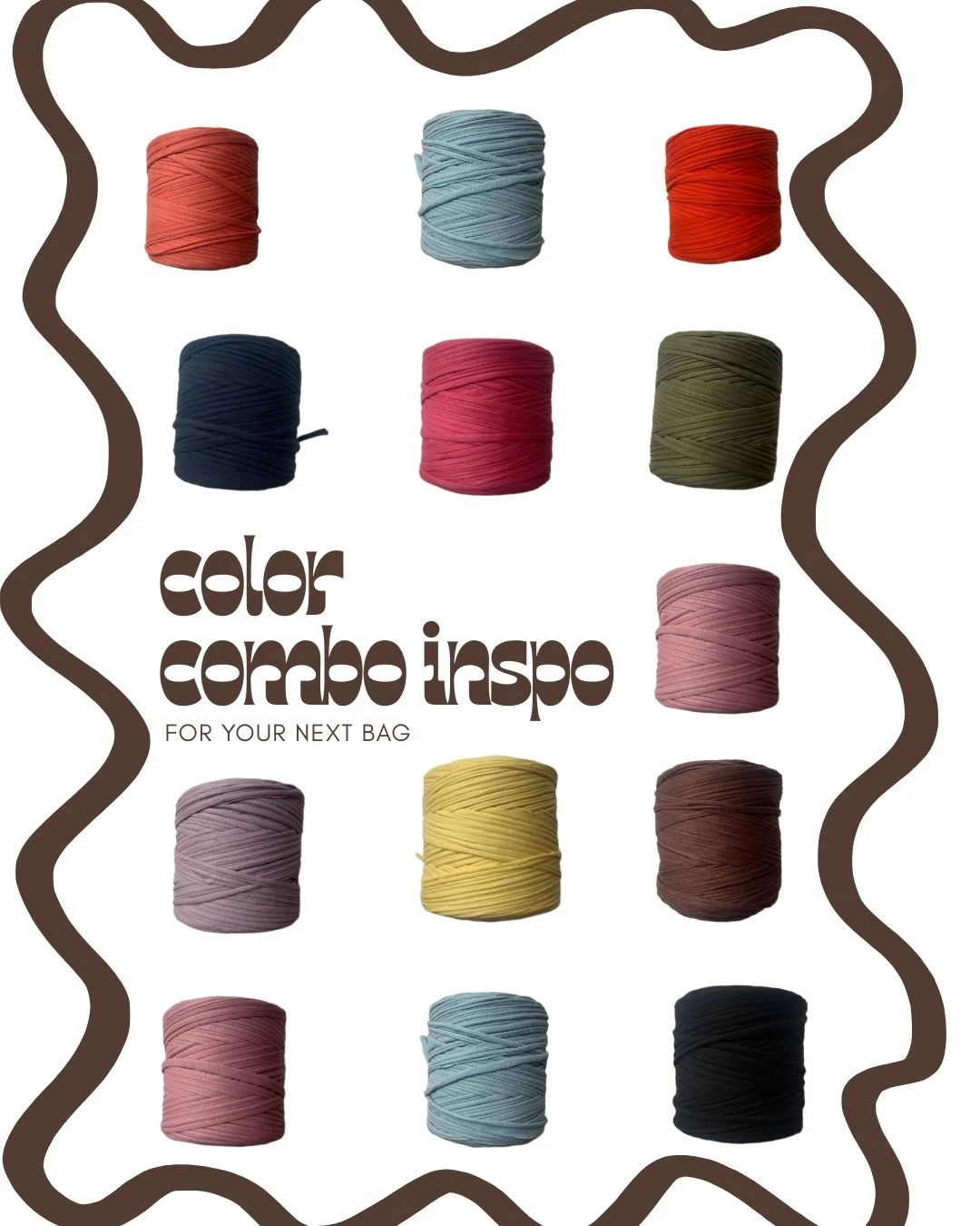 Studio Notes 06 // color inspo for your next crochet bag 

here are the names of all available yarns online under valentinart.shop 🧶 
1. pink lilac &amp; pine needle
2. pale brown &amp; crystal blue
3. dusty pink &amp; scarlet red &amp; orange red
4