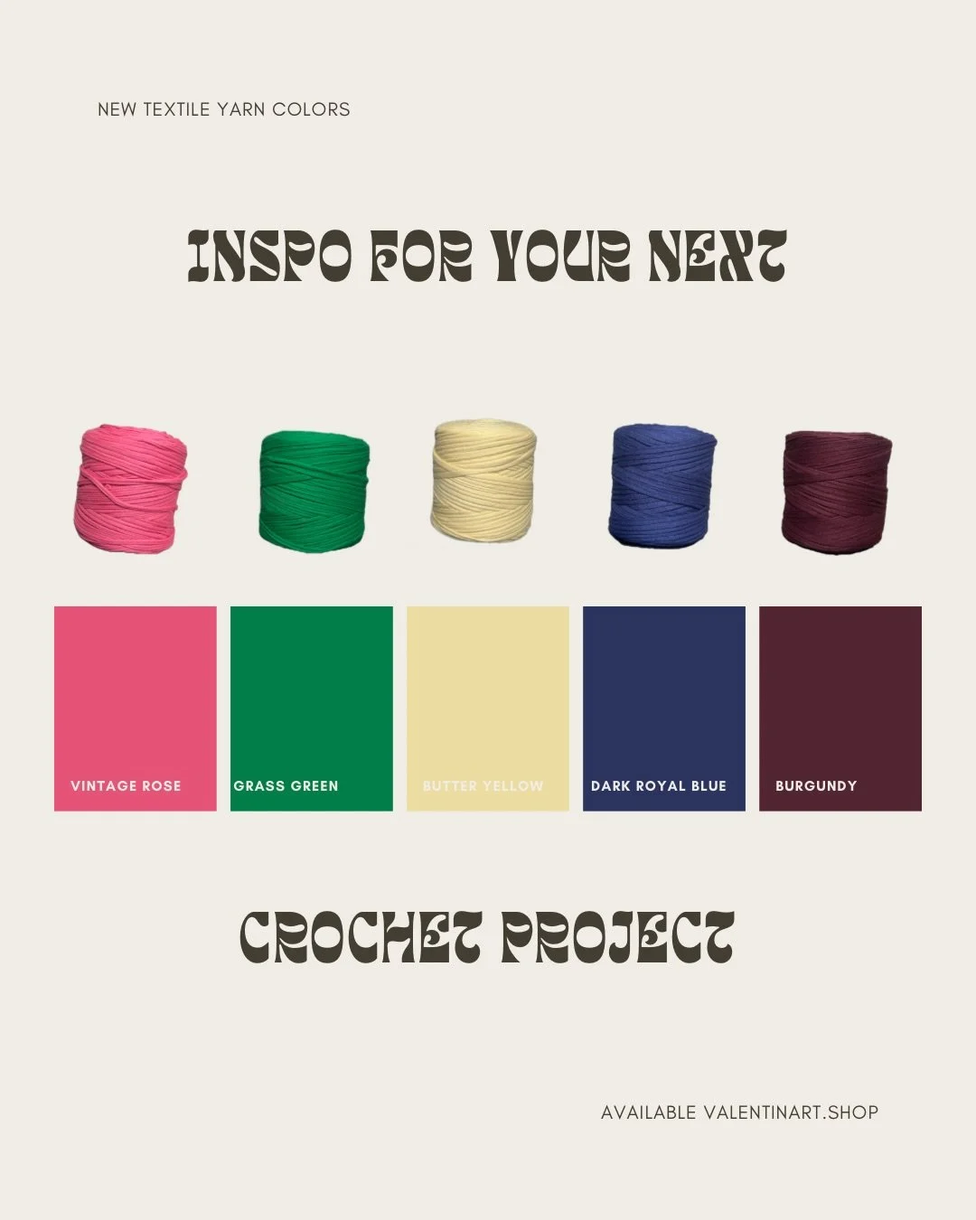 crochet bag season is officially here

new colors just landed
100% recycled textile yarn
soft, bold, summer-ready

here&rsquo;s a little color inspo for your next bag
which one are you picking?

available 🔗 in bio or valentinart.shop
#crochetinspo #