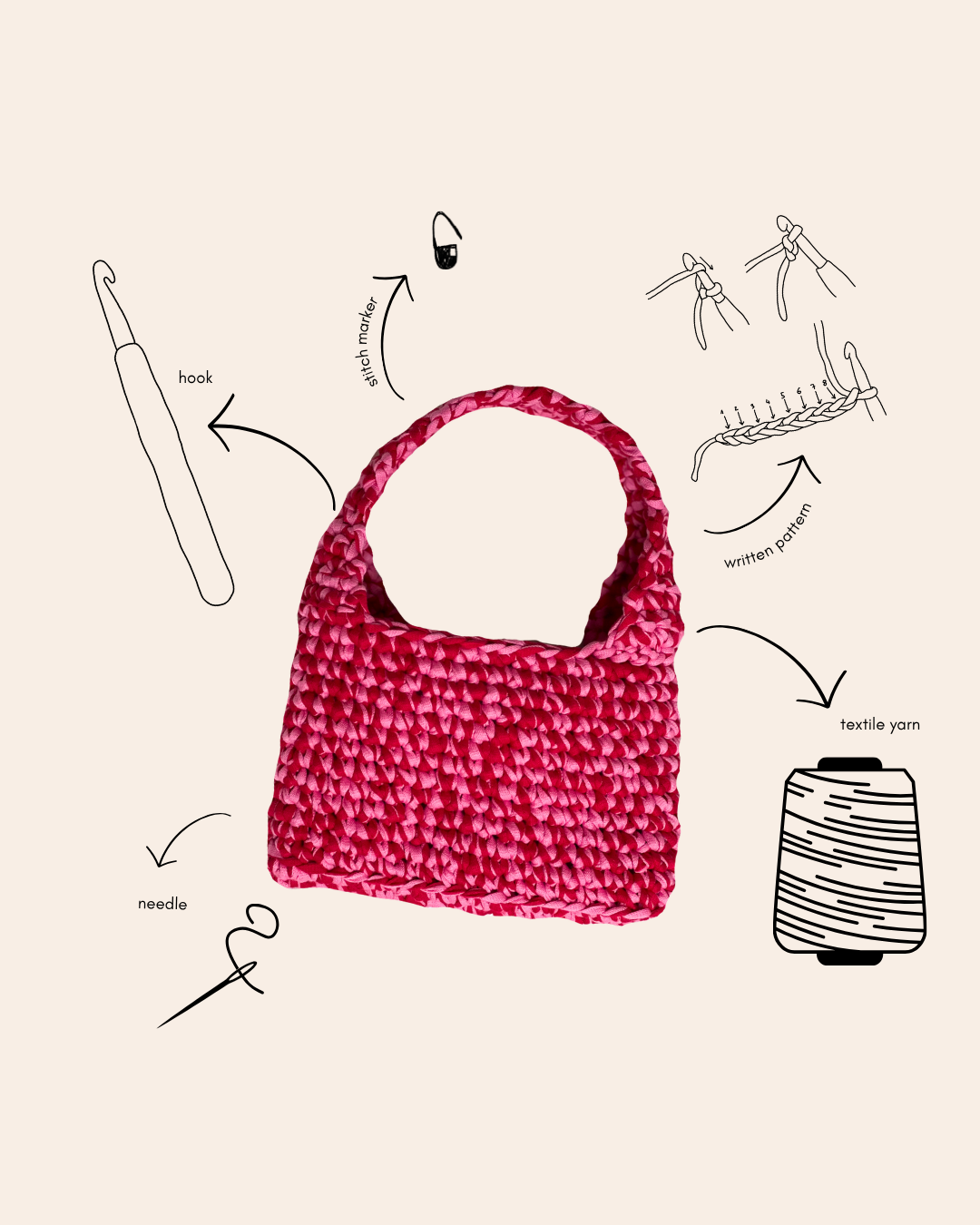 DIY set - crochet bag LUNA