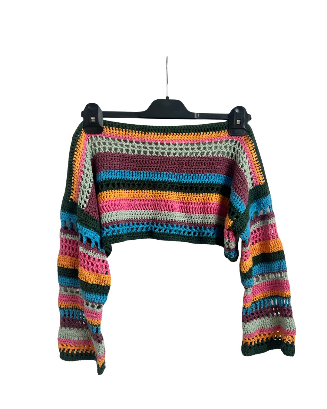 colorful crochet shrug / cropped longsleeve