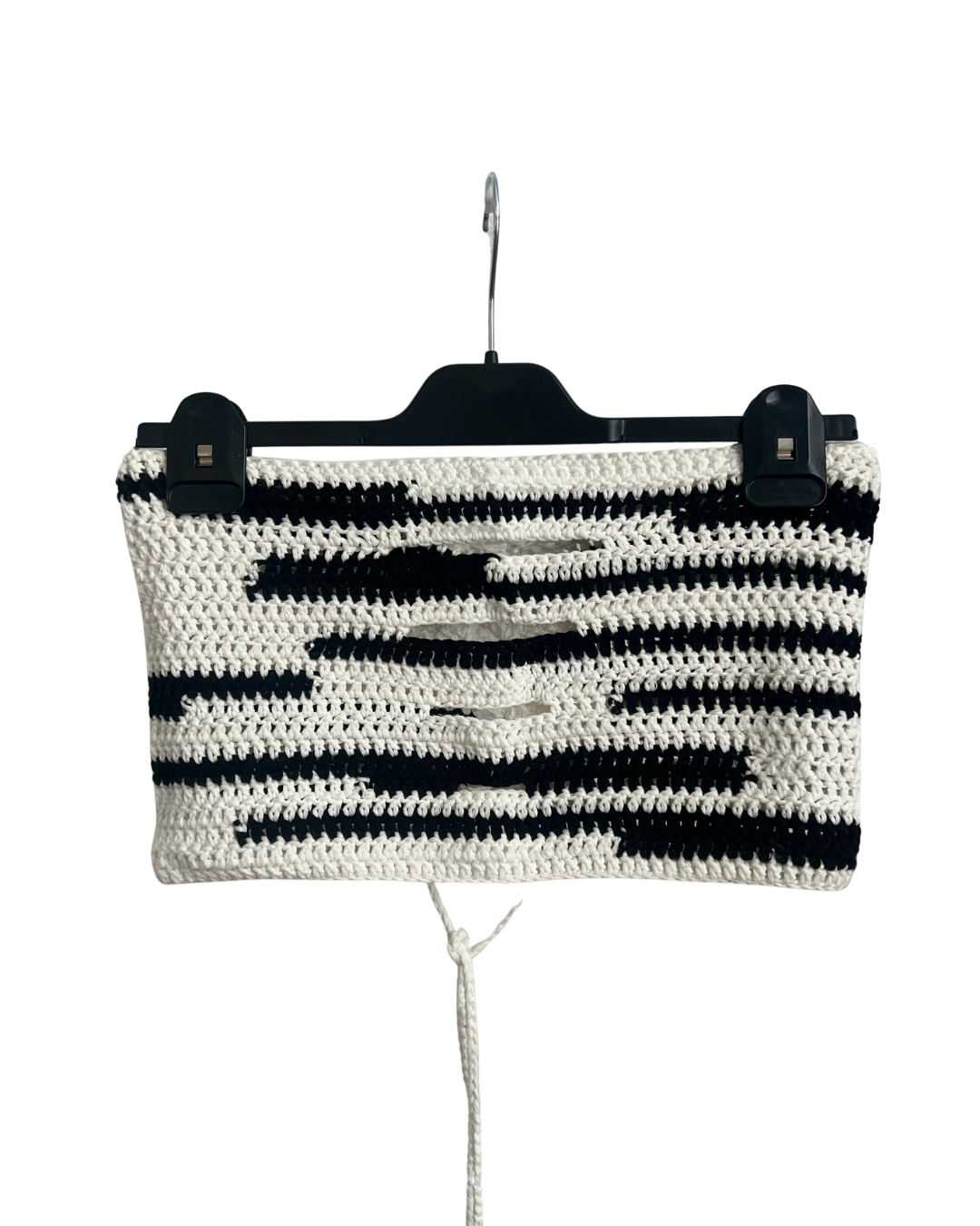 crochet bandeau top with cutouts / size S-M