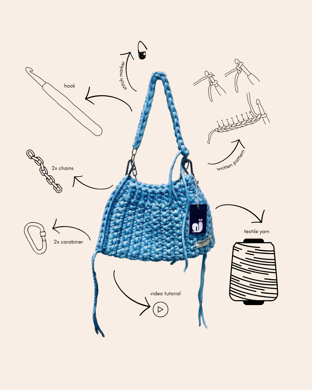 DIY set - crochet bag BAGGLE
