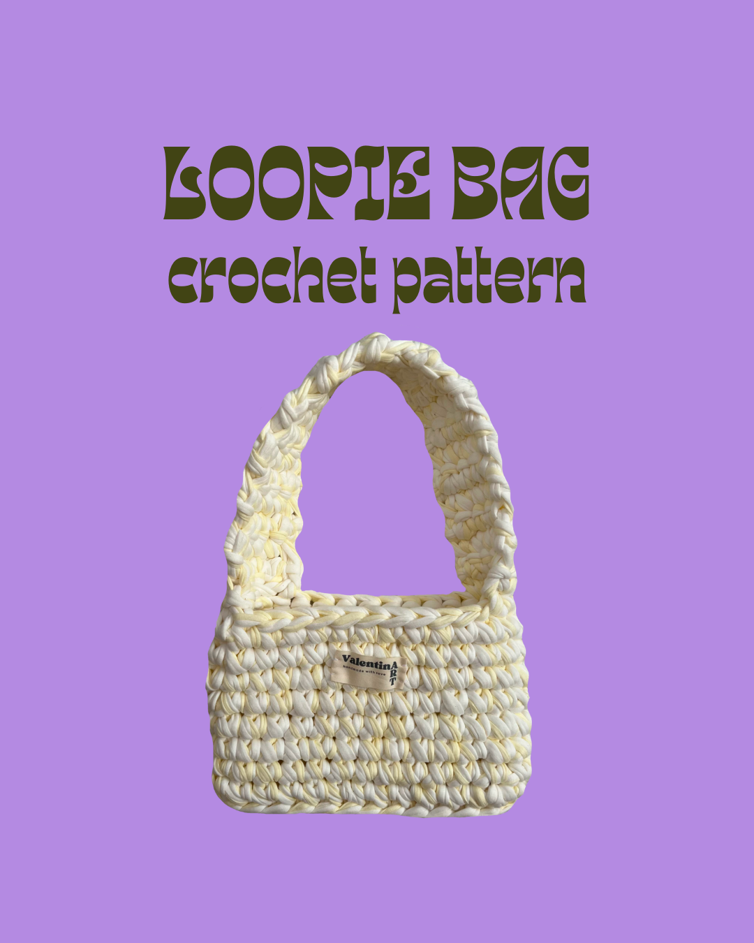 Loopie Bag Pattern - crochet shoulderbag pattern incl. full video tutorial (english & deutsch)