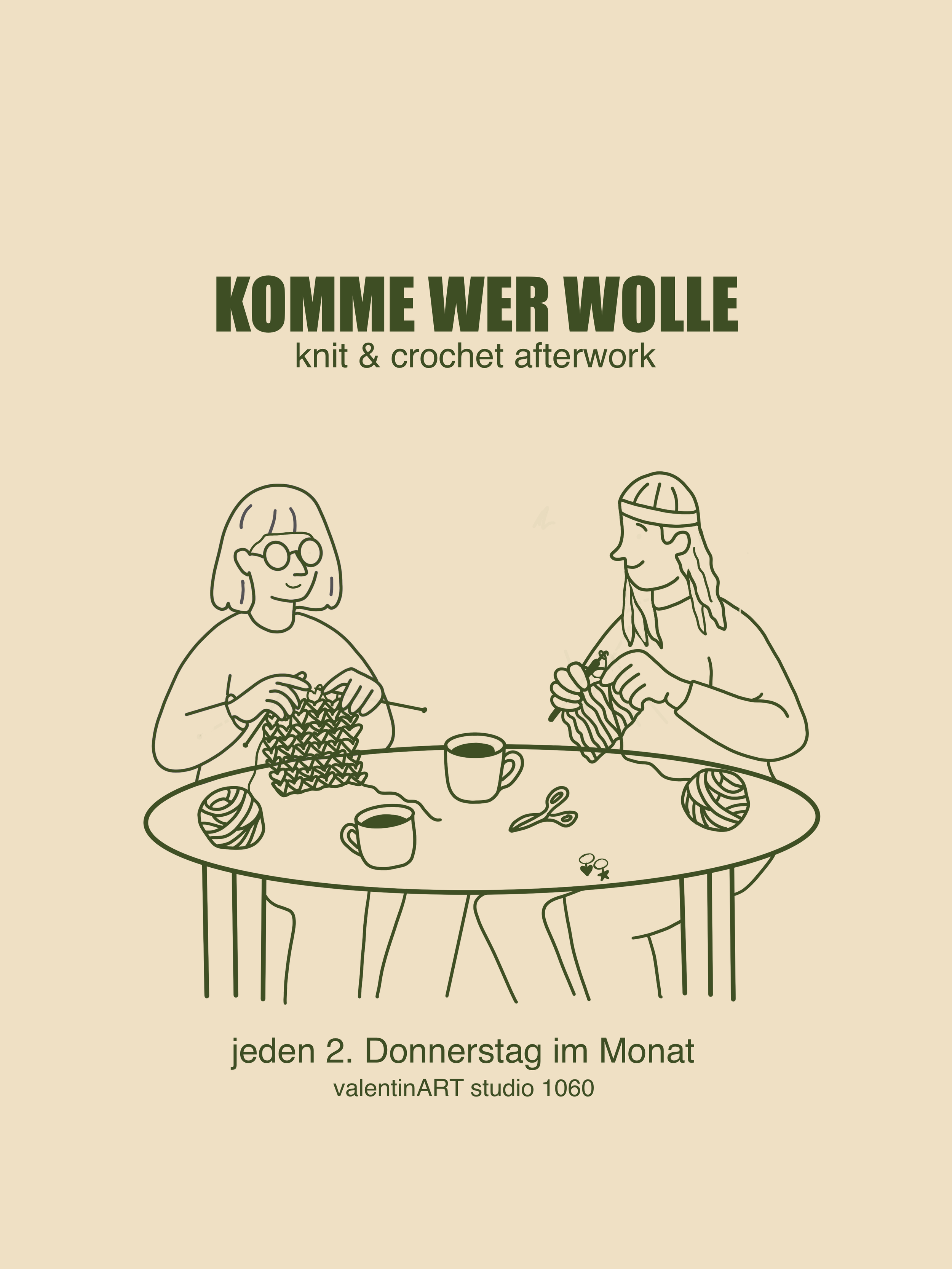 KOMME WER WOLLE // crochet & knit afterwork event 18-21 Uhr