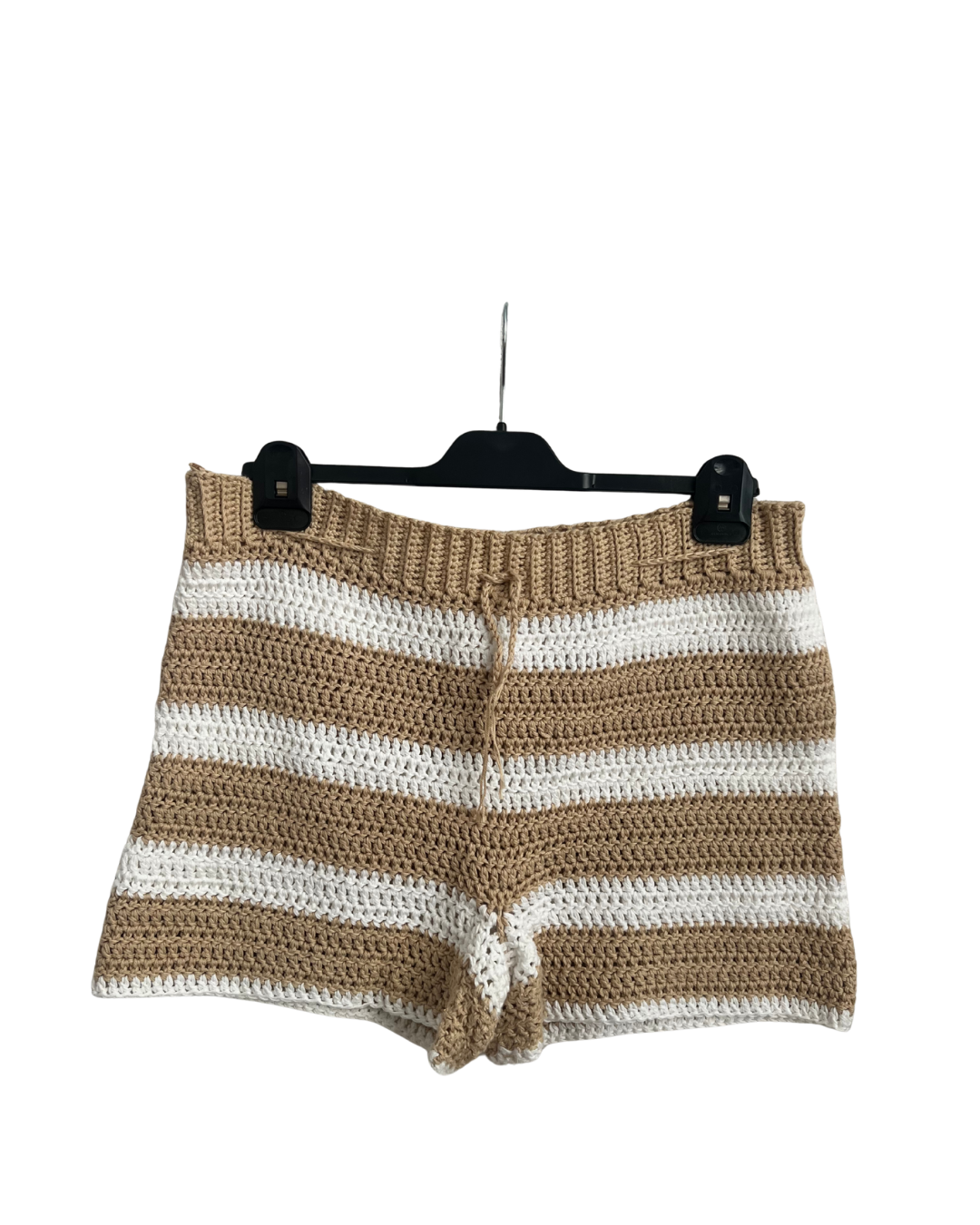 striped crochet shorts M