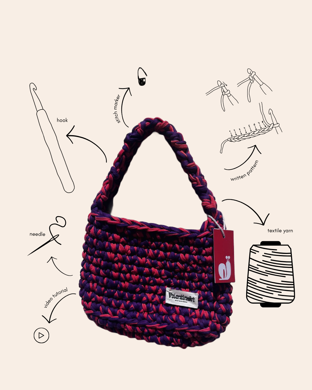 DIY set - crochet bag LOOPIE