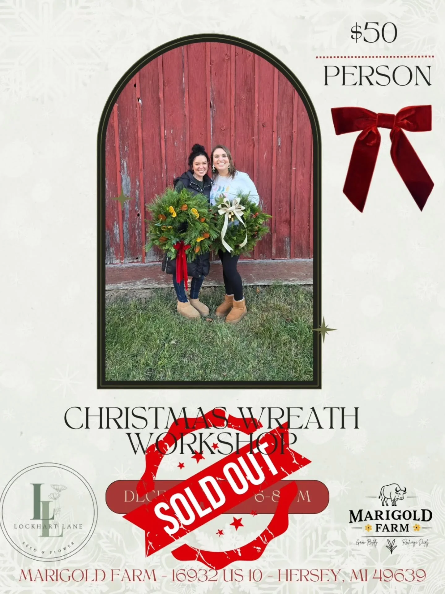 Our December 11 Wreath Workshop at Marigold Farm is officially FULL &mdash; the Buffalo Room will be overflowing with holly-jolly cheer!

And because our Marigolds deserve the very BEST, a fresh haul of winter greens was gathered today to make each w