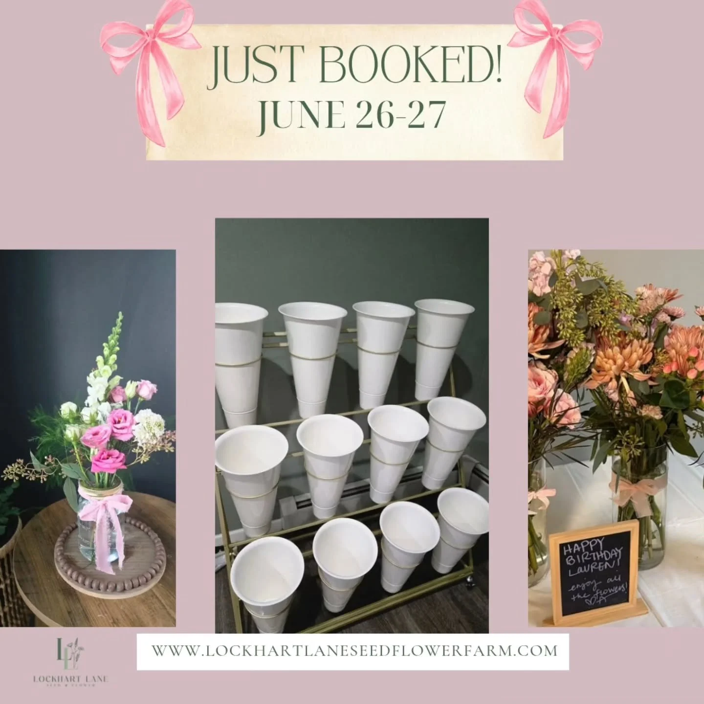 🌷 Exciting news! 🌷

Our first official Flower Cart booking of the 2026 season is on the calendar and we could not be more excited!

We will continue sharing available and booked dates as the season fills up. If you have been thinking about renting 