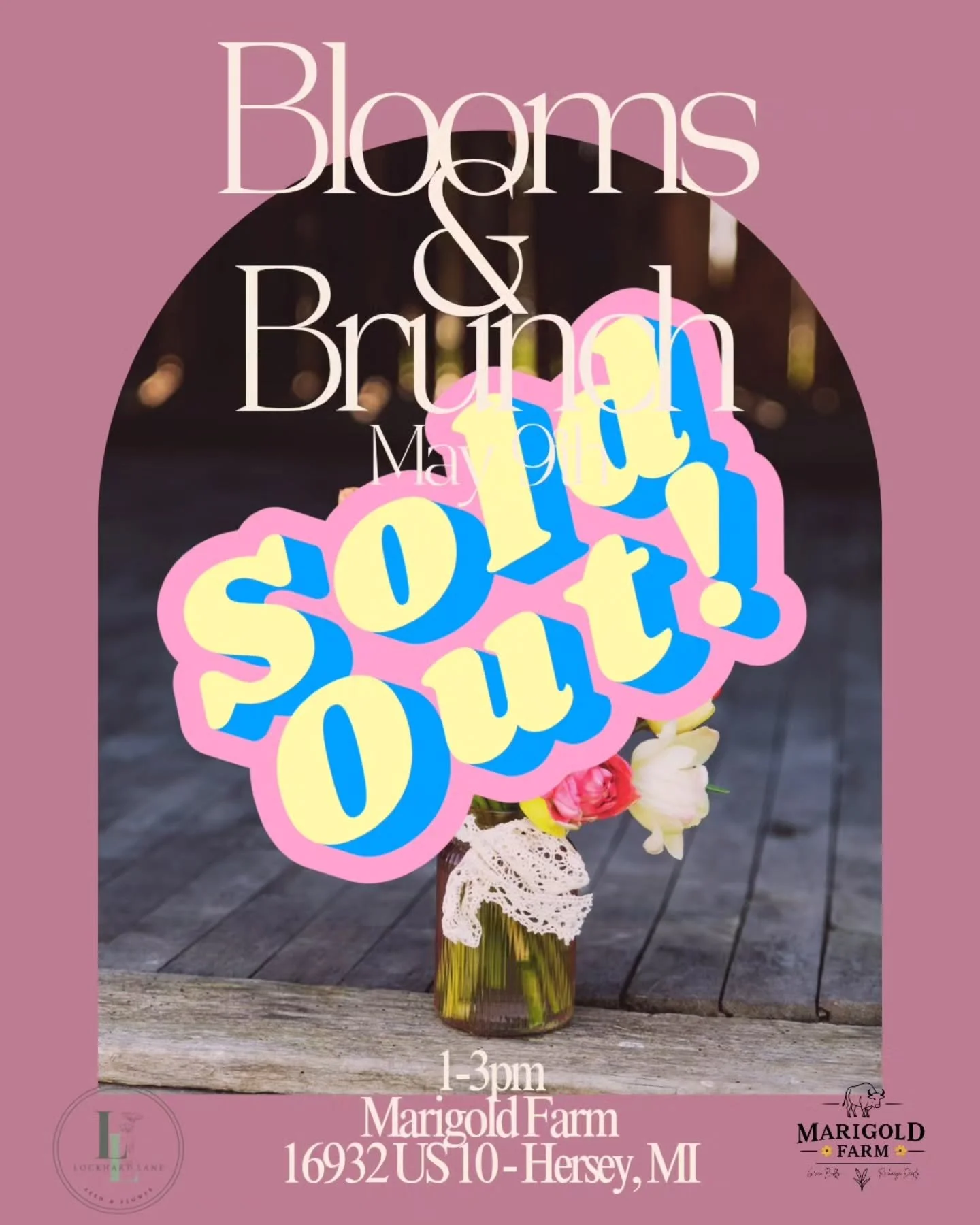 Good morning ☀️

We are so excited to share that we are officially maxed out for our Mother&rsquo;s Day Blooms &amp; Brunch 💐

We are so grateful for this and for the opportunity to connect with new partners and Marigolds. It truly means so much to 