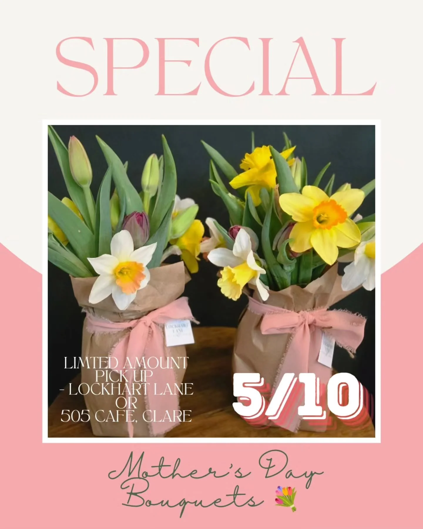 🚨 LAST CALL for Mother&rsquo;s Day Bouquets 🚨

Today is the FINAL day to preorder your Mother&rsquo;s Day flowers 💐

If you&rsquo;ve been meaning to order, now is the time! We only have a limited number of our wrapped bouquets available and once o