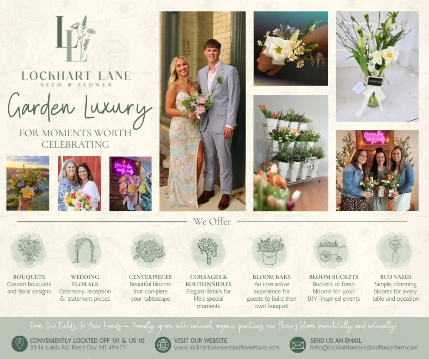 Garden luxury for moments worth celebrating. 💐

Hi, I&rsquo;m Ayla, the grower and designer behind Lockhart Lane Seed &amp; Flower. What started as a dream to grow beautiful flowers for my family and community has turned into creating florals for so